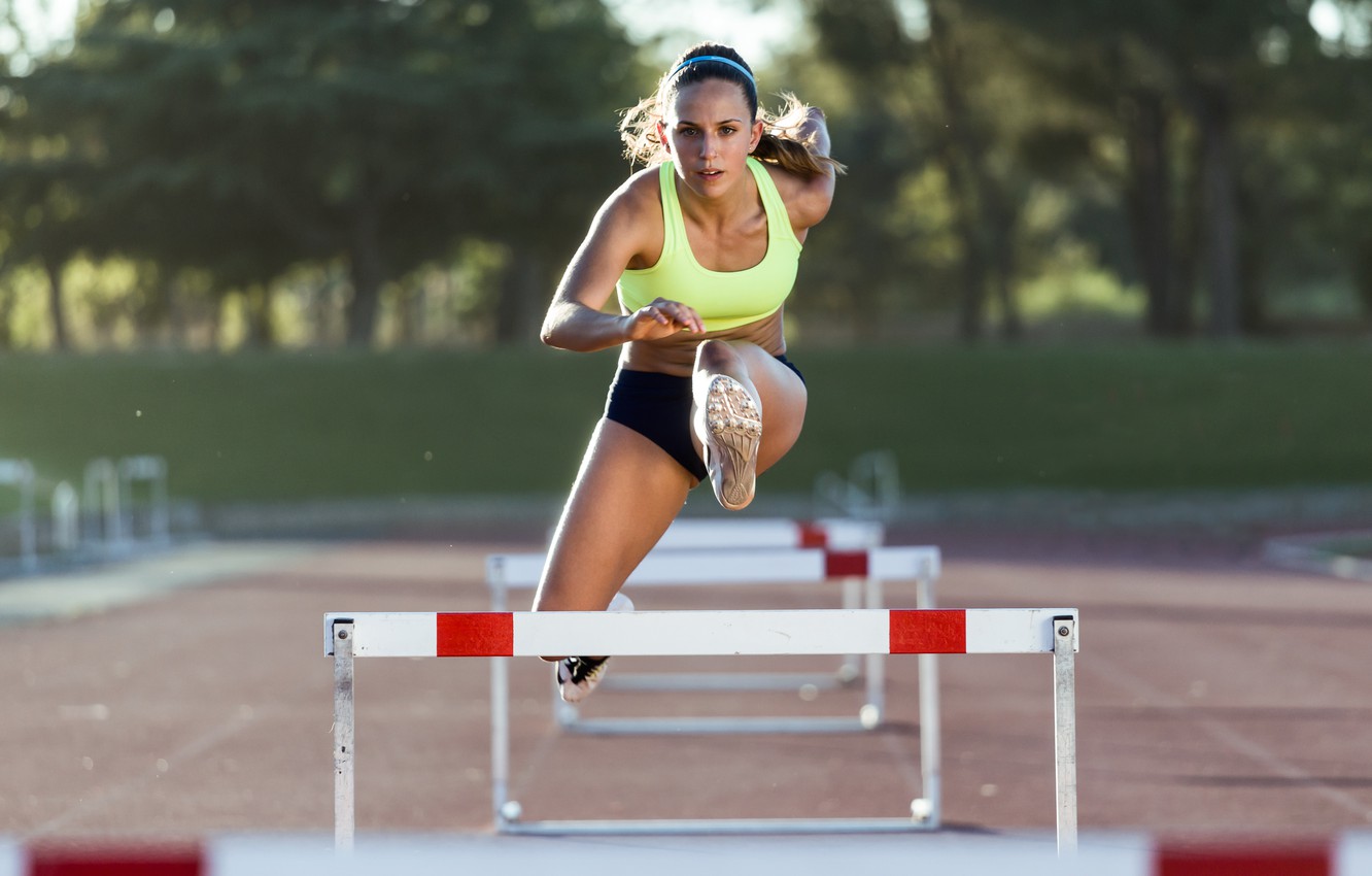 Wallpaper run, Jump, athlete, obstacle image for desktop, section спорт
