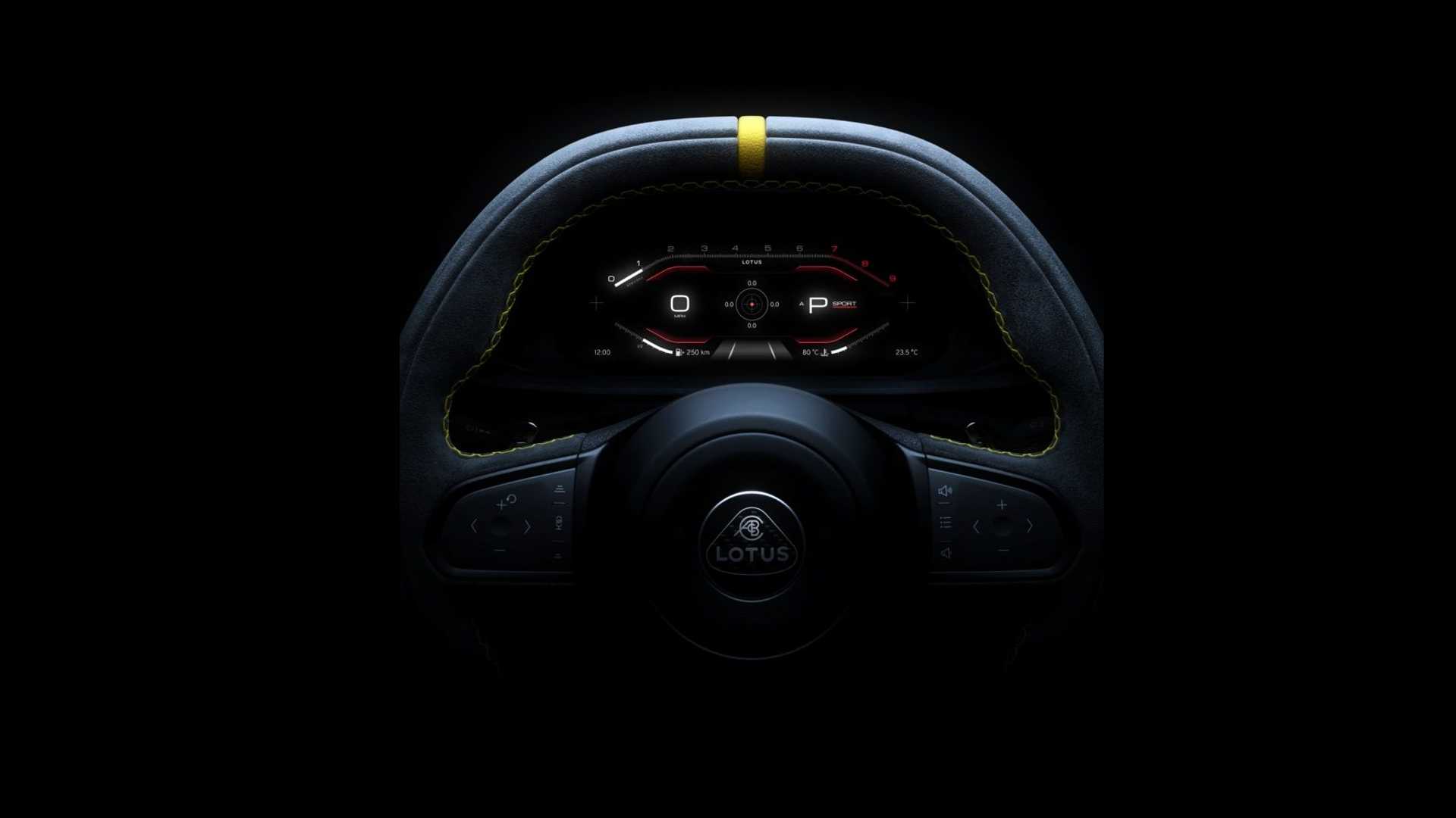 Lotus Emira Teaser Shows Paddle Shifters And Digital Dashboard