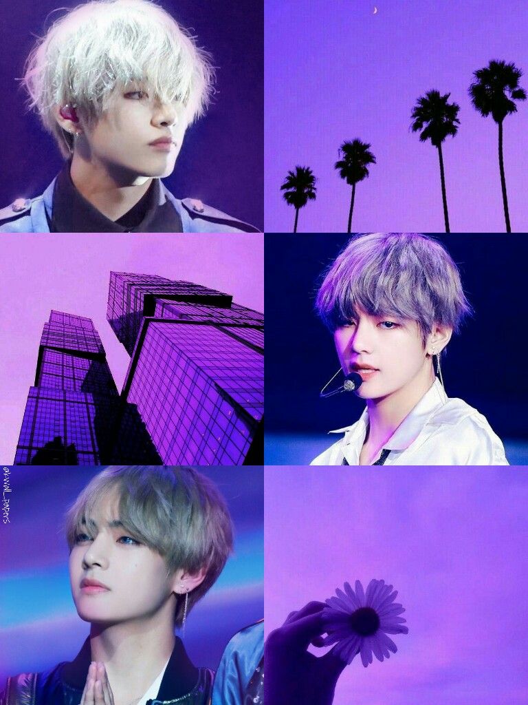 BTS // bangtan kim taehyung ; purple aesthetic collage wallpaper by kwall_papers. Bts wallpaper, Love couple wallpaper, Disney princess wallpaper