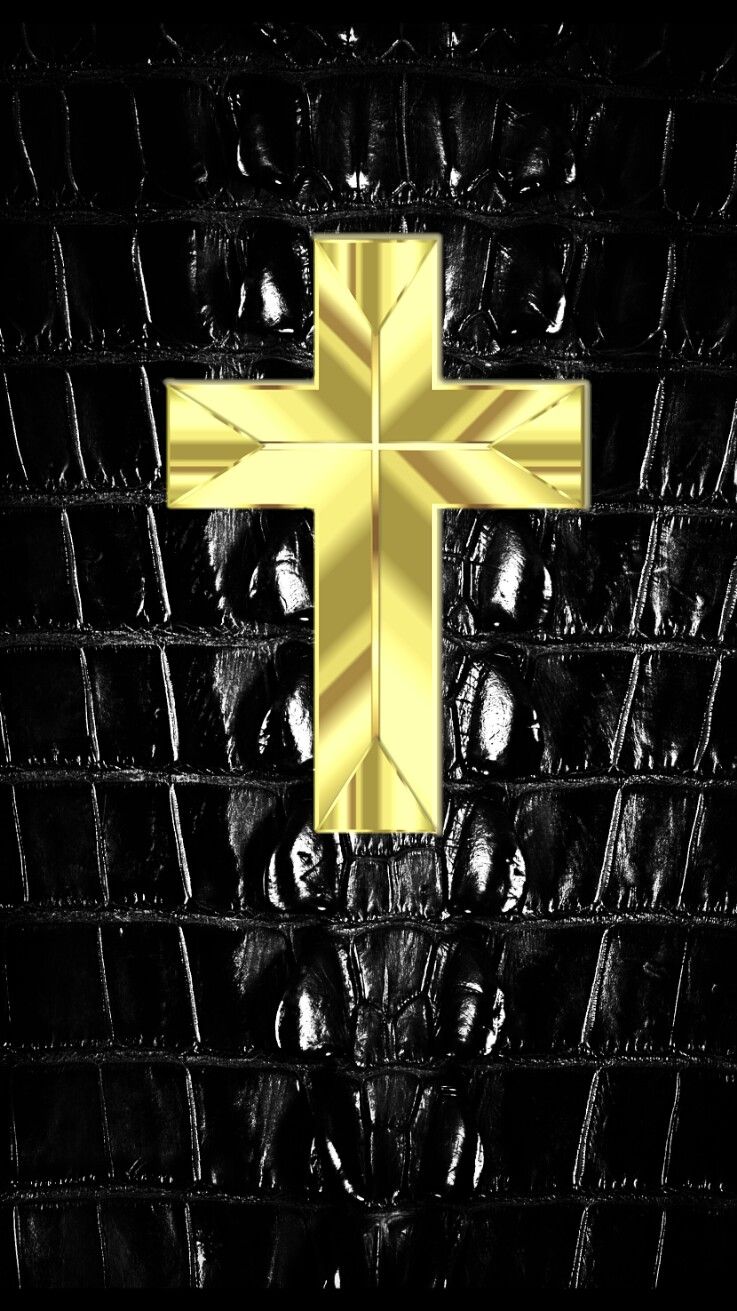 Large gold cross on dragon skin iPhone wallpaper. Cross picture, Black wallpaper, Wallpaper