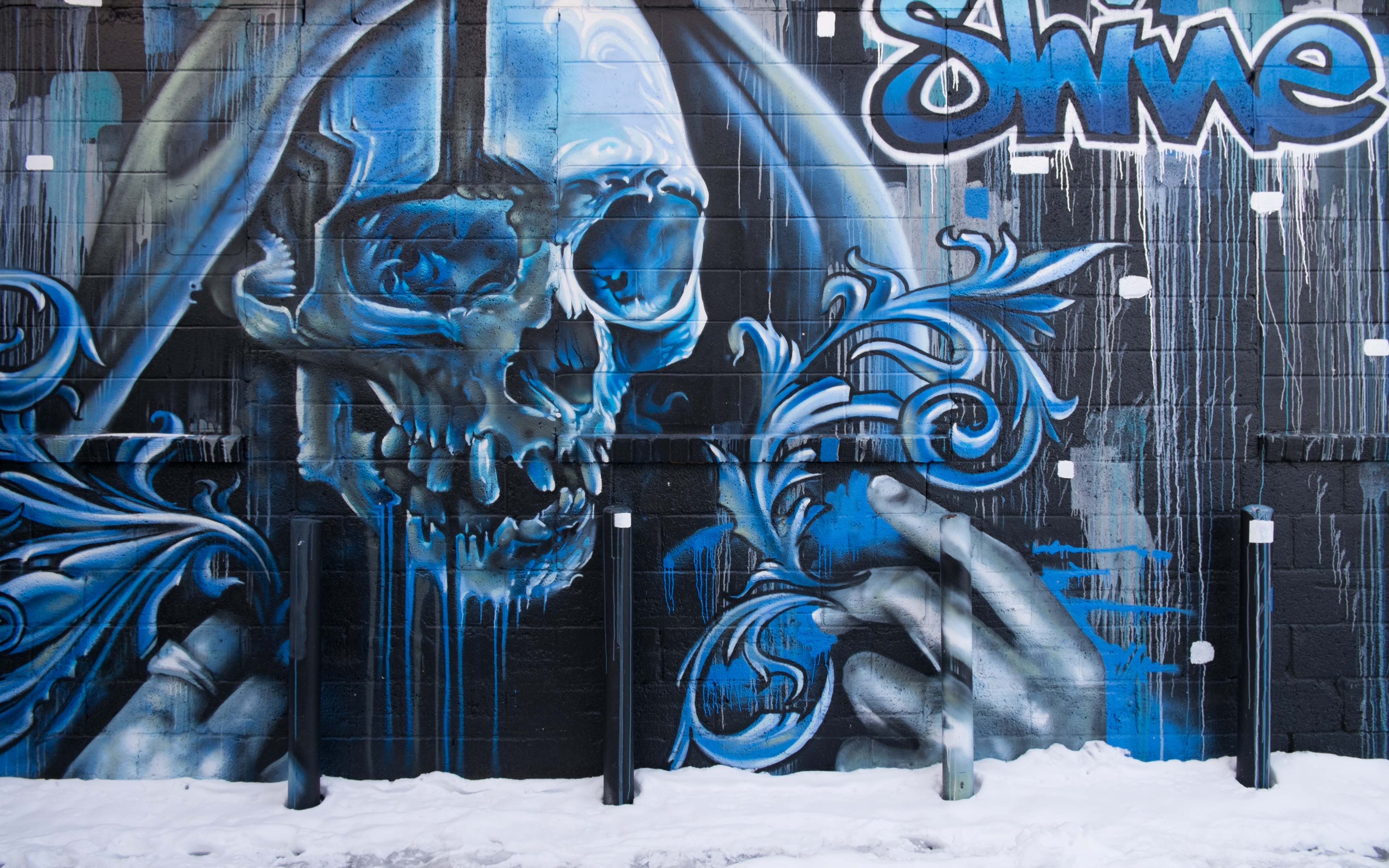 Wallpaper Skull, Graffiti, Street Art, Wall Art Graffiti Wallpaper 4k