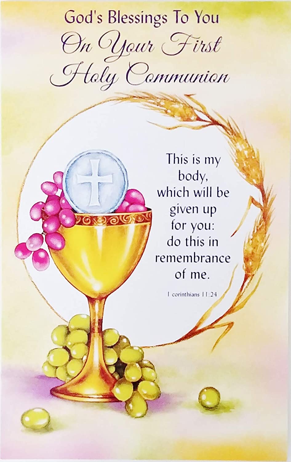 Amazon.com, God's Blessings To You On Your First Holy Communion Greeting Card You Receive Jesus, May He Bless You Today and Always, Office Products