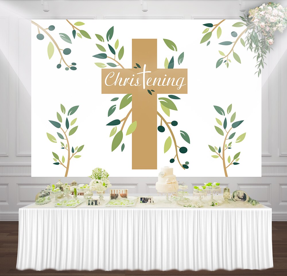 First Communion Party Backdrop Christening Catholic Holy Decorations Banners Dessert Table Photo Background Supplies Wallpaper. Background
