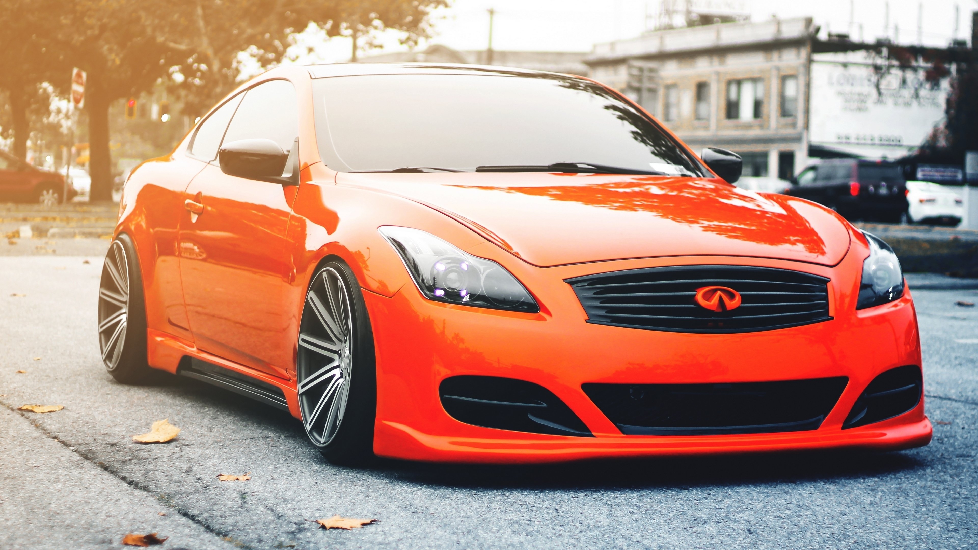 Modified Good Looking Orange Car 4K wallpaper