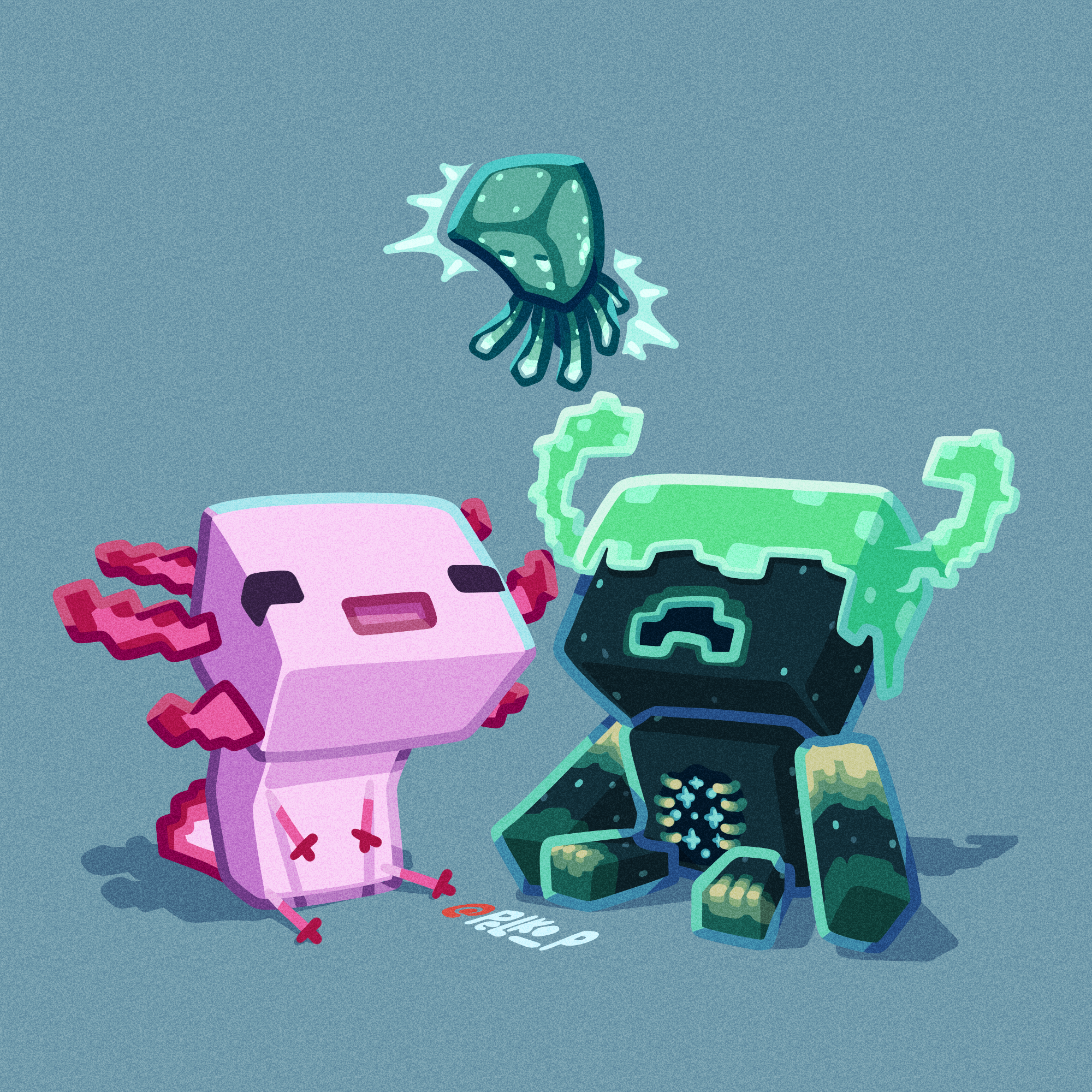 I love the two best friends in the new update announcement. So I drew them, hug sized, mesmerized by. Minecraft drawings, Minecraft picture, Minecraft wallpaper