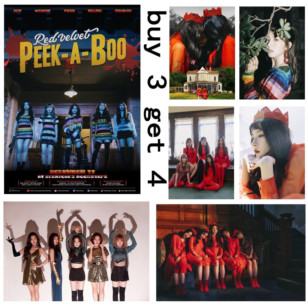 The Perfect Red Velvet Peek A Boo Posters K Pop Music Wall Stickers White Coated Paper Posters Prints Clear Image Home decor. Wall Stickers