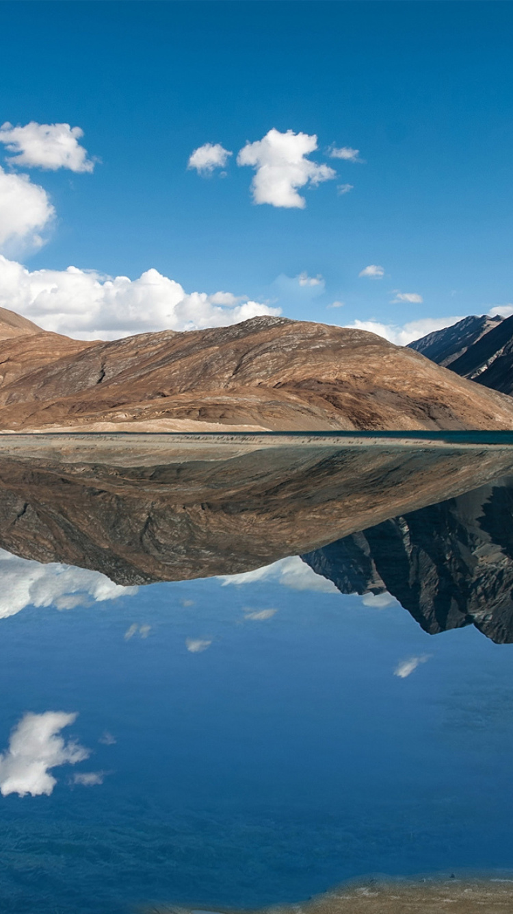 Pangong Tso lake in Tibet Wallpaper for 750x1334