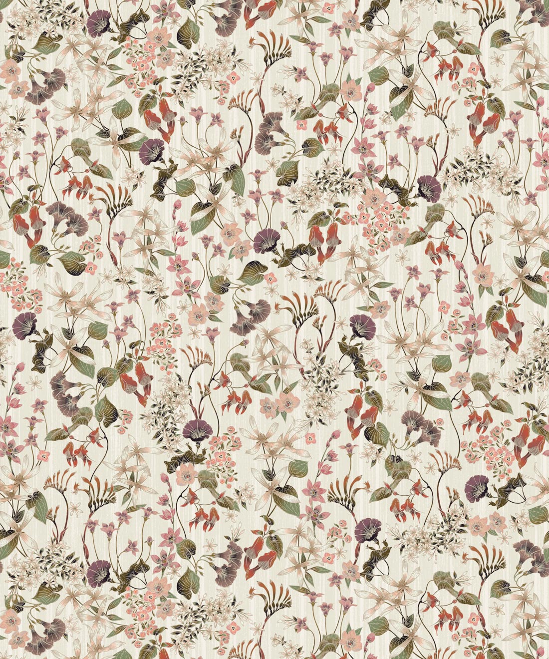 County Flowers Wallpaper • Vintage Floral Wallpaper USA