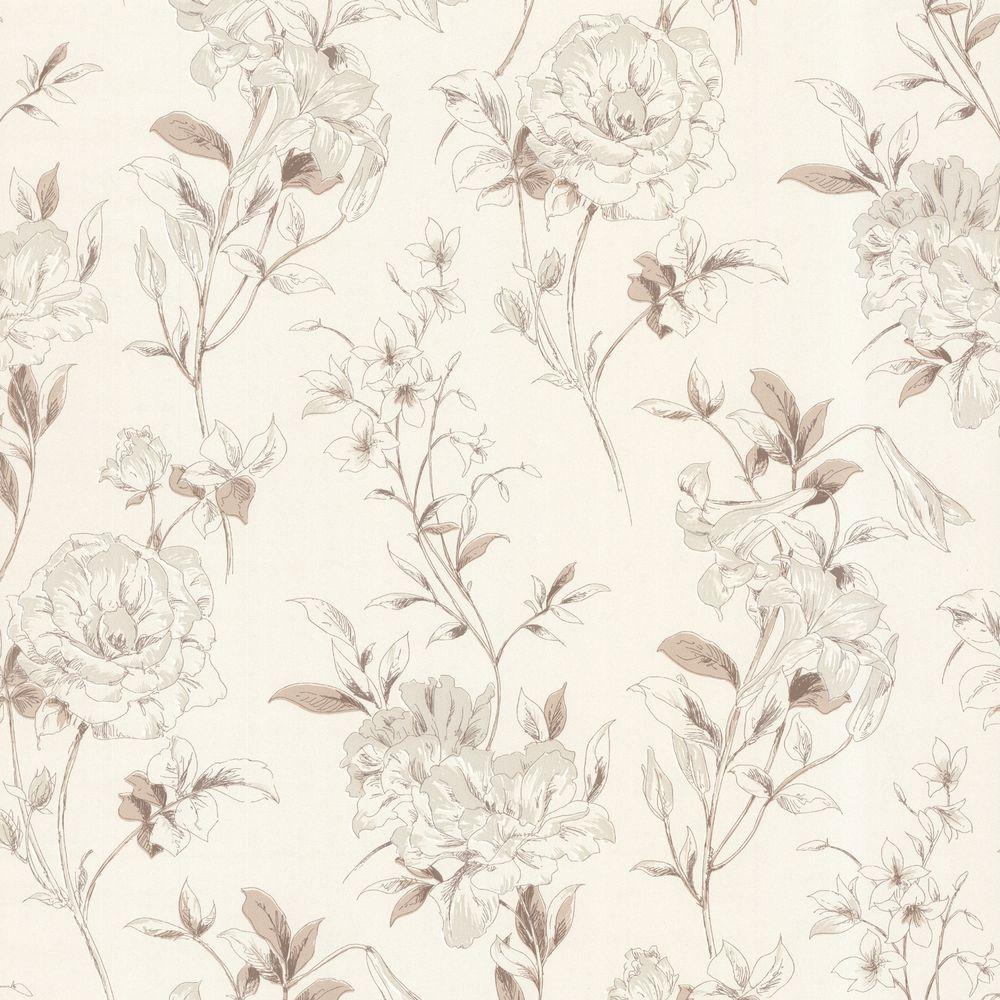 Beige Flower Texture Wallpaper