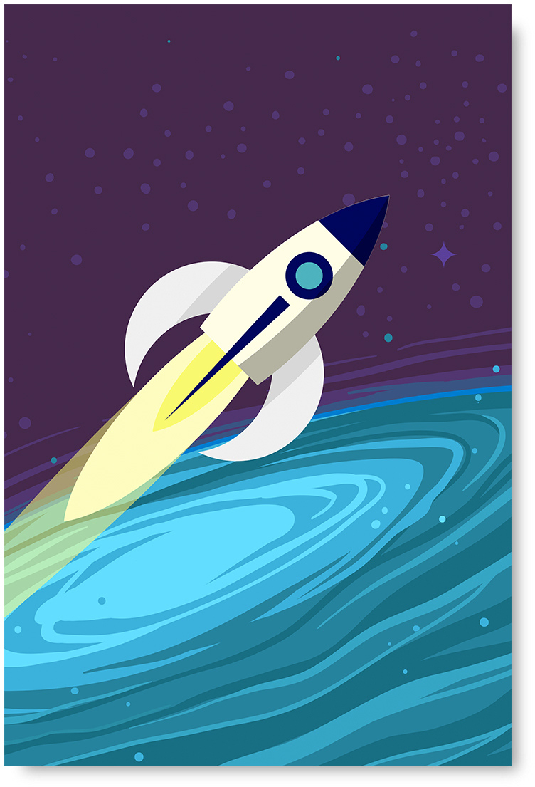 Awkward Styles Newborn Baby Room Wall Decor Space Wallpaper Made in USA Space Rocket Poster Art Spaceman Art Nursery Room Wall Art Kids Room Decor Gifts for Little Astronaut Kids Play Room