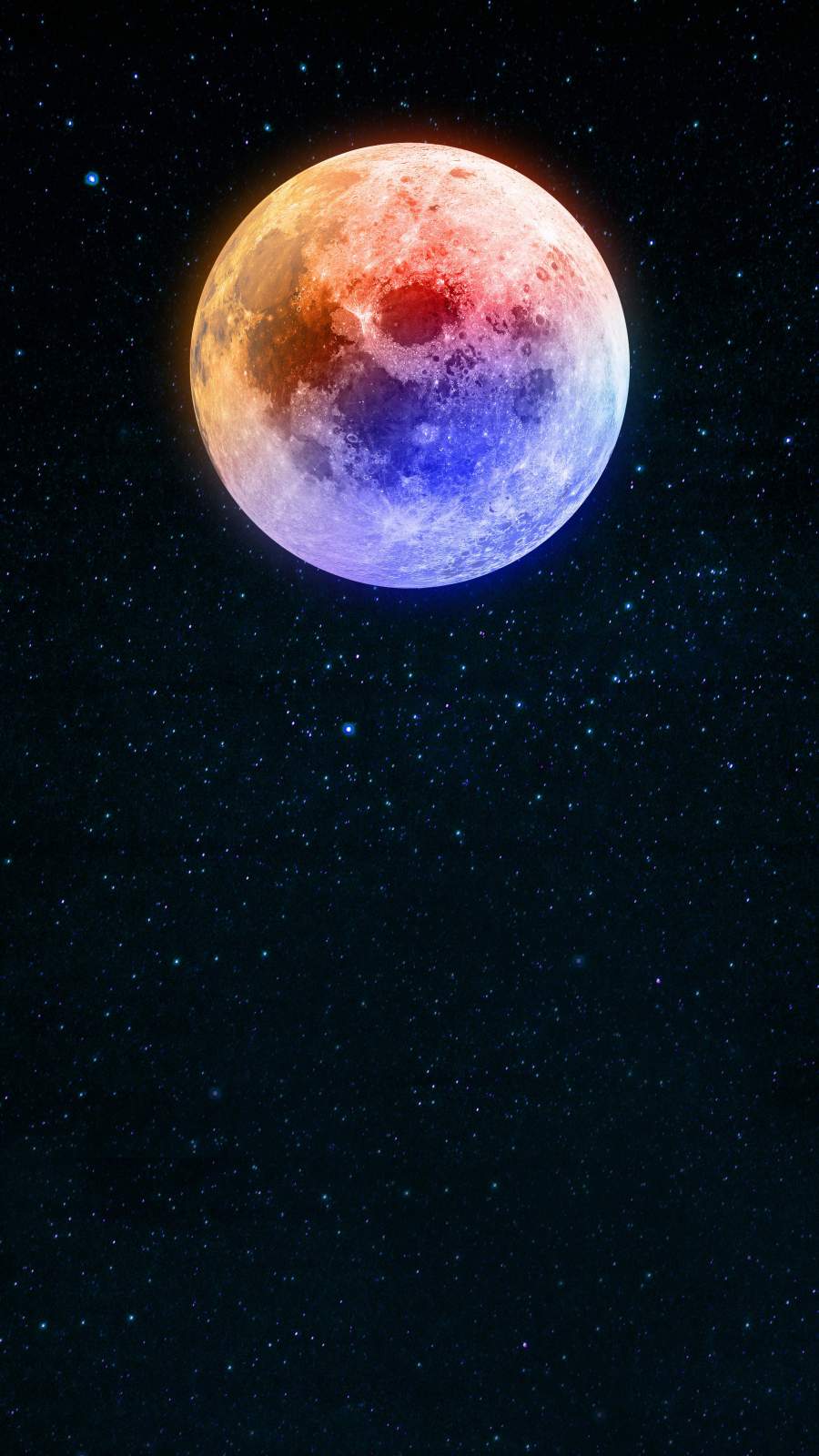 Colorful Moon Wallpaper, iPhone Wallpaper