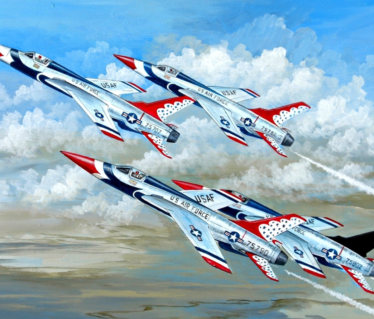 Republic F 105 Thunderchief Fighter Bomber Wallpaper for Android 600x1024