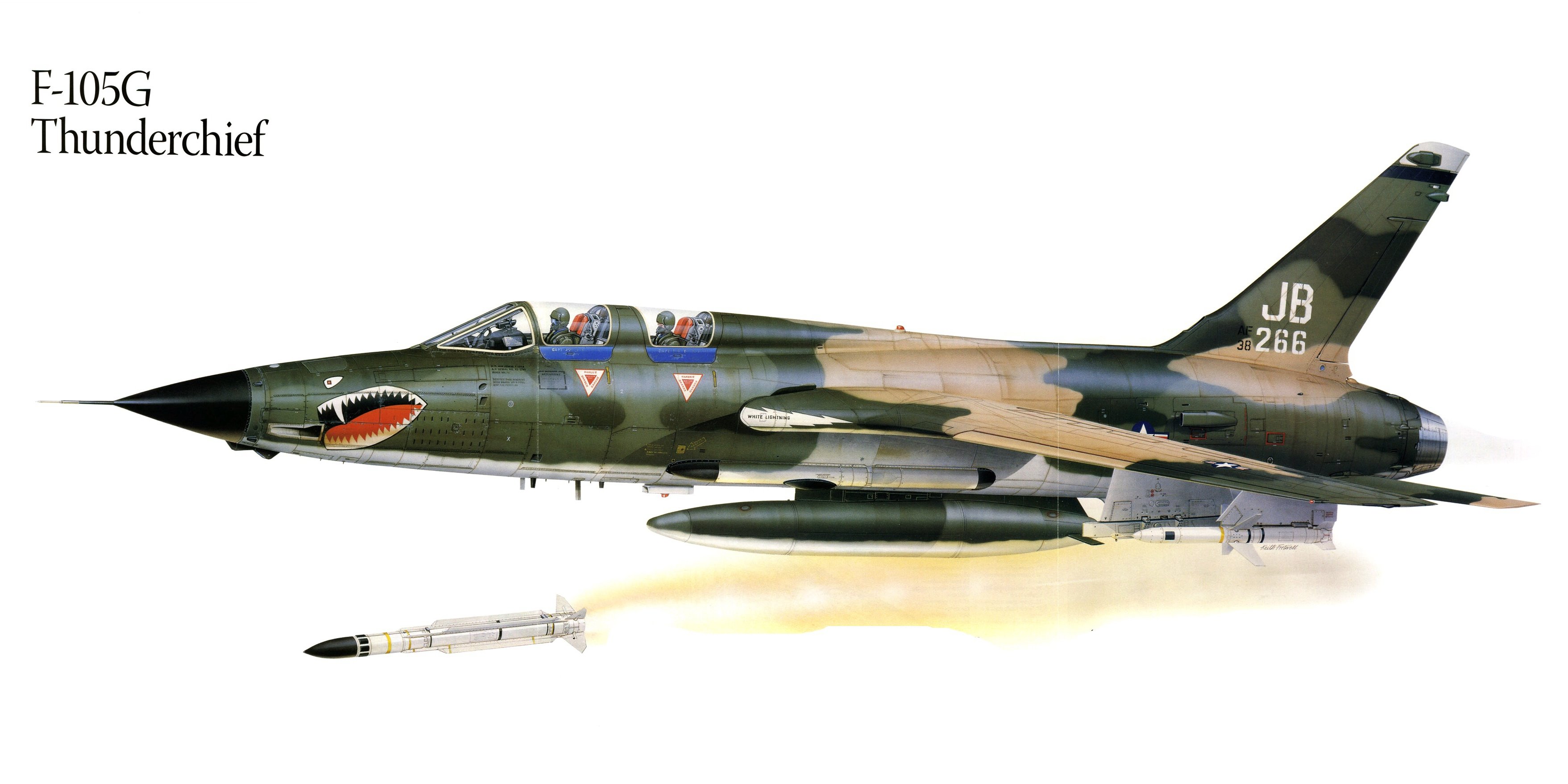 F 105G Thunderchief Military War Art Painting Airplane Aircraft Weapon Fighter D Wallpaperx1757