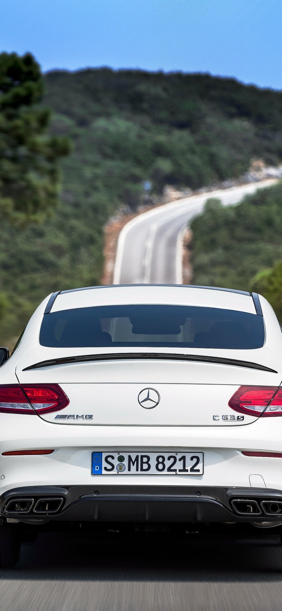 Mercedes Amg C63 S Coupe, Back View, White, Luxury, C180 Coupe Amg 2017