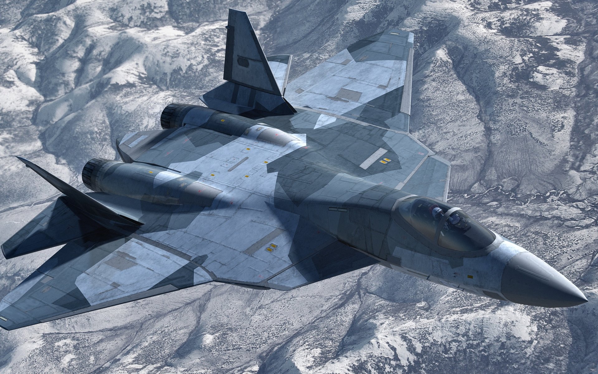 Sukhoi PAK FA wallpaper 1920x1200 desktop background