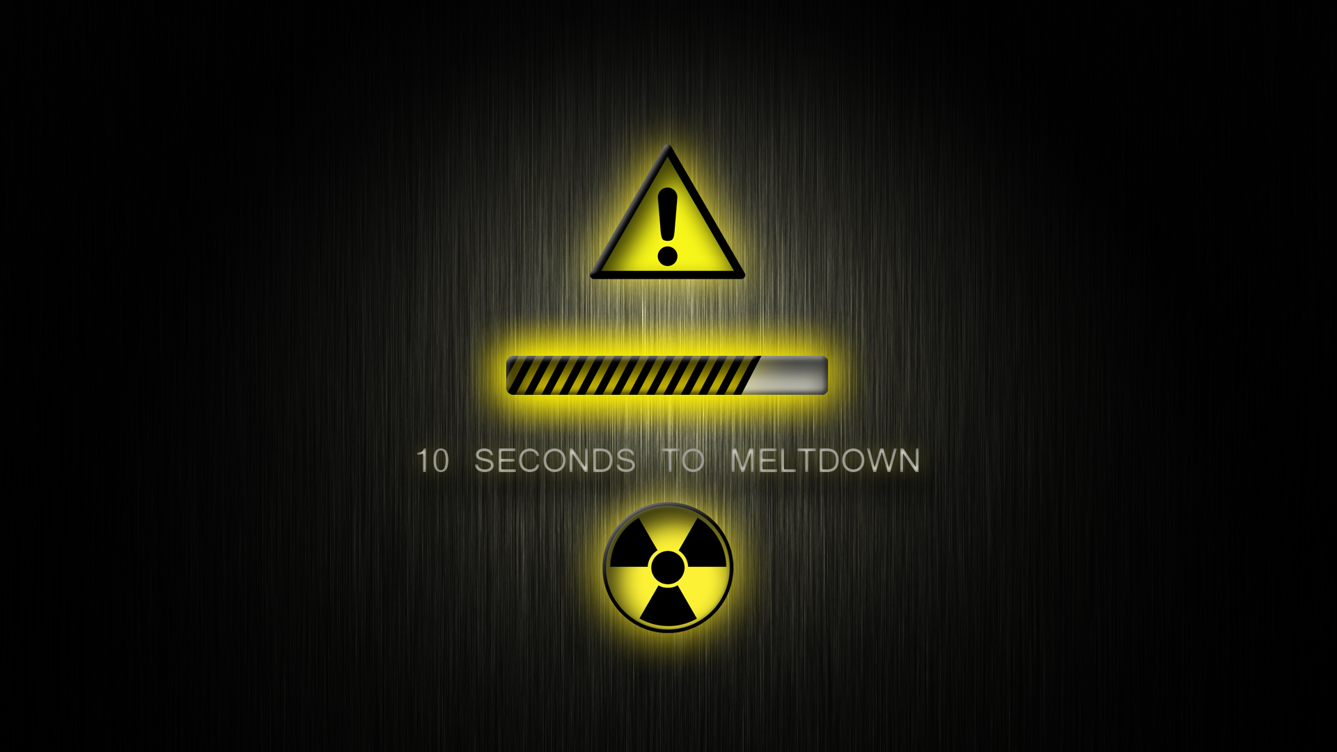 Meltdown Warning Nuclear Radiation Text Humor Funny Sci Fi Dark Wallpaperx1080