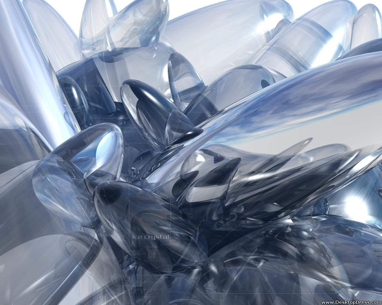 Desktop Wallpaper 3D Background Ice Crystal V1