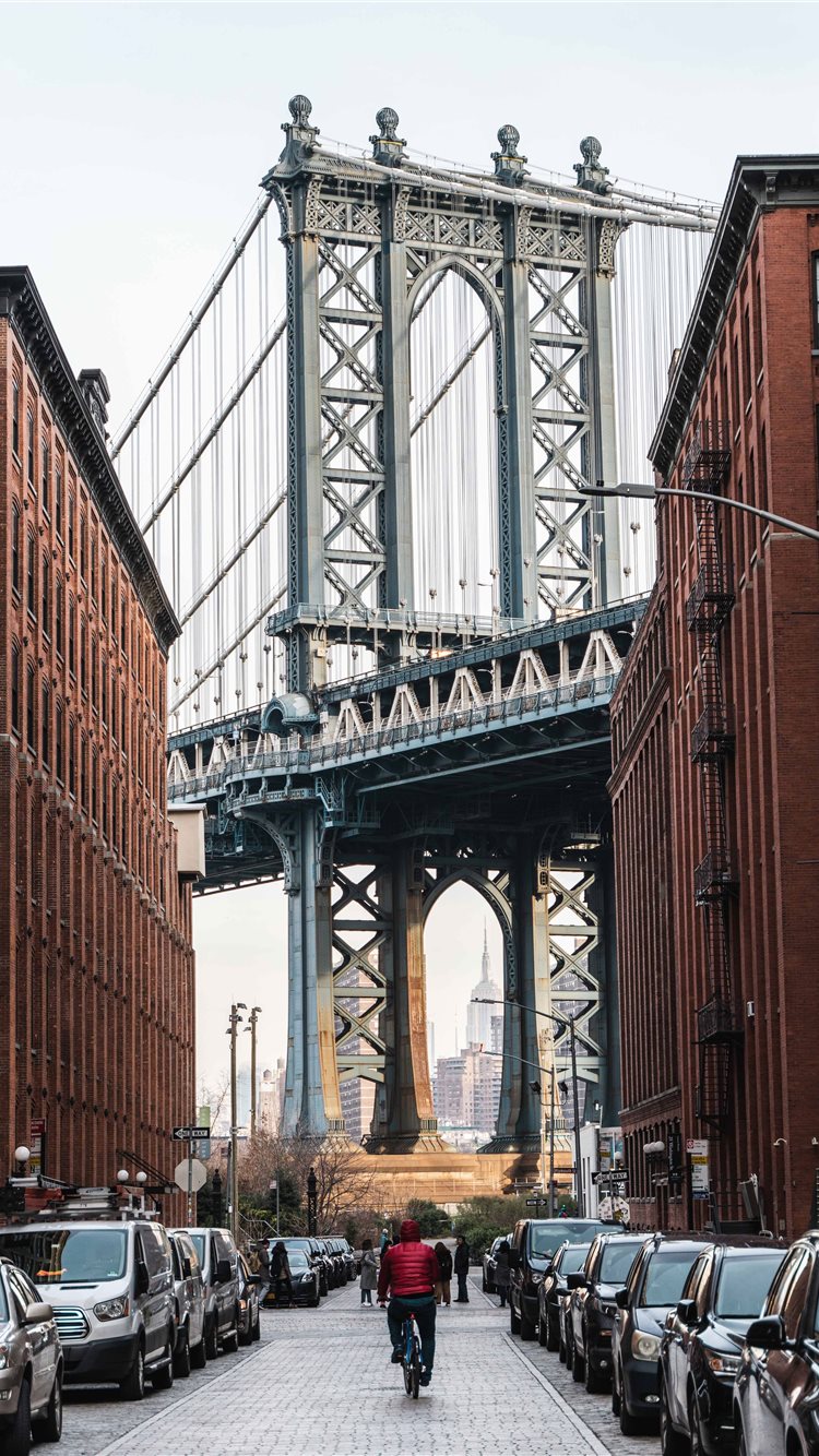 Manhattan Bridge New York United States iPhone 8 Wallpaper Free Download