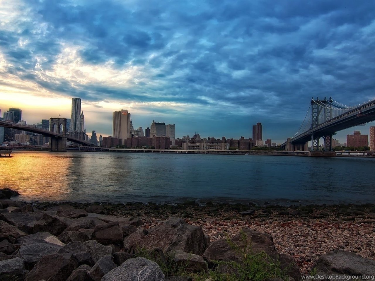 Brooklyn Bridge And Manhattan Bridge Wallpaper Travel HD Wallpaper Desktop Background