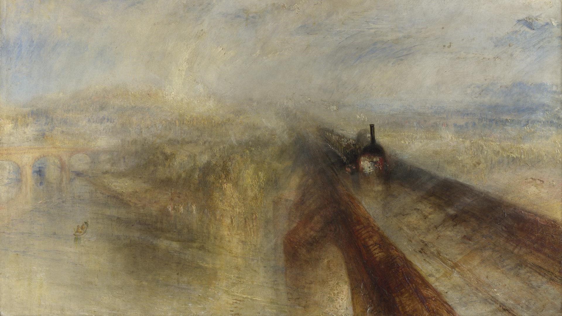 Joseph Mallord William Turner. Rain, Steam, and Speed Great Western Railway. NG538. National Gallery, London