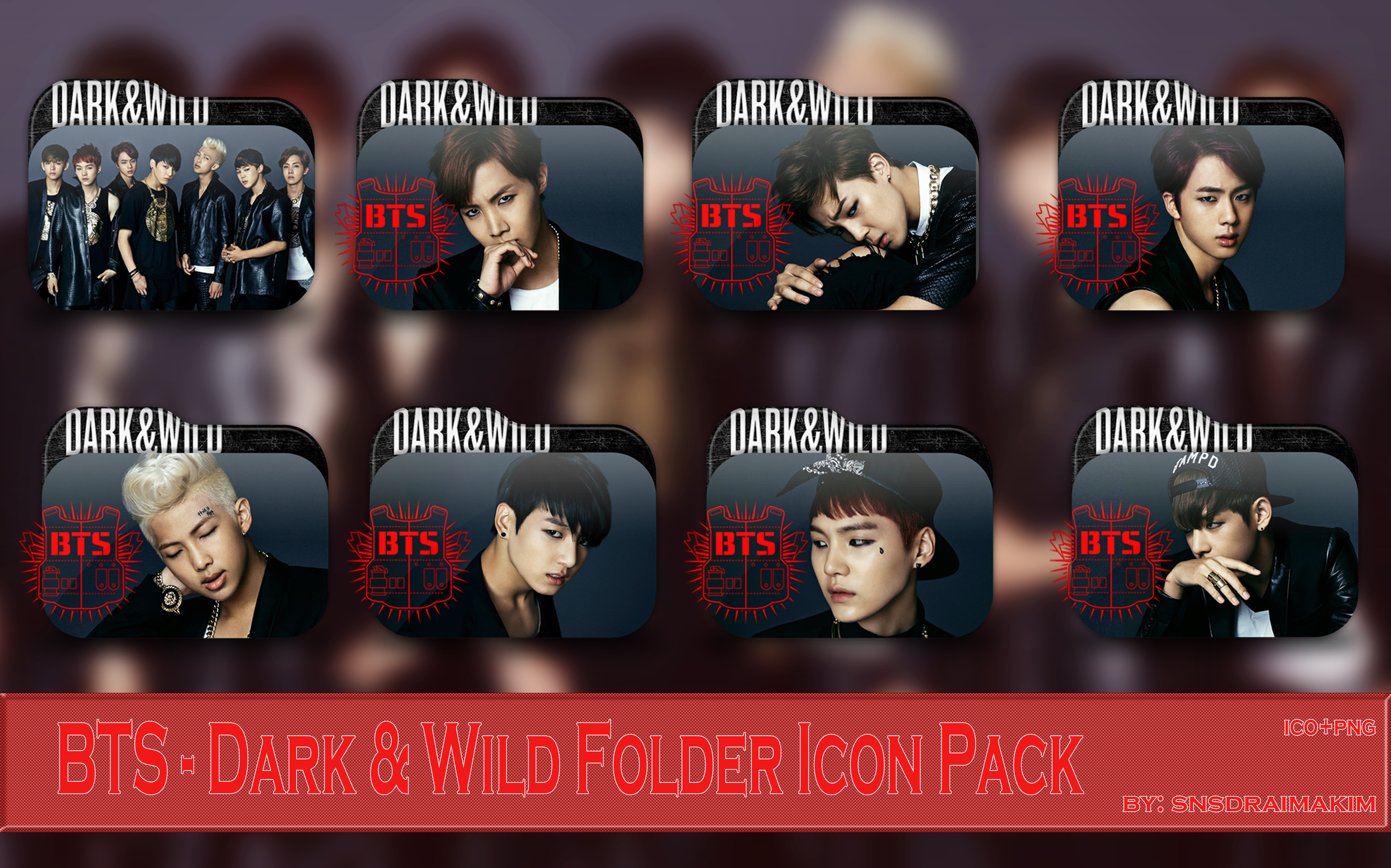 BTS Dark and Wild Folder Icon Pack