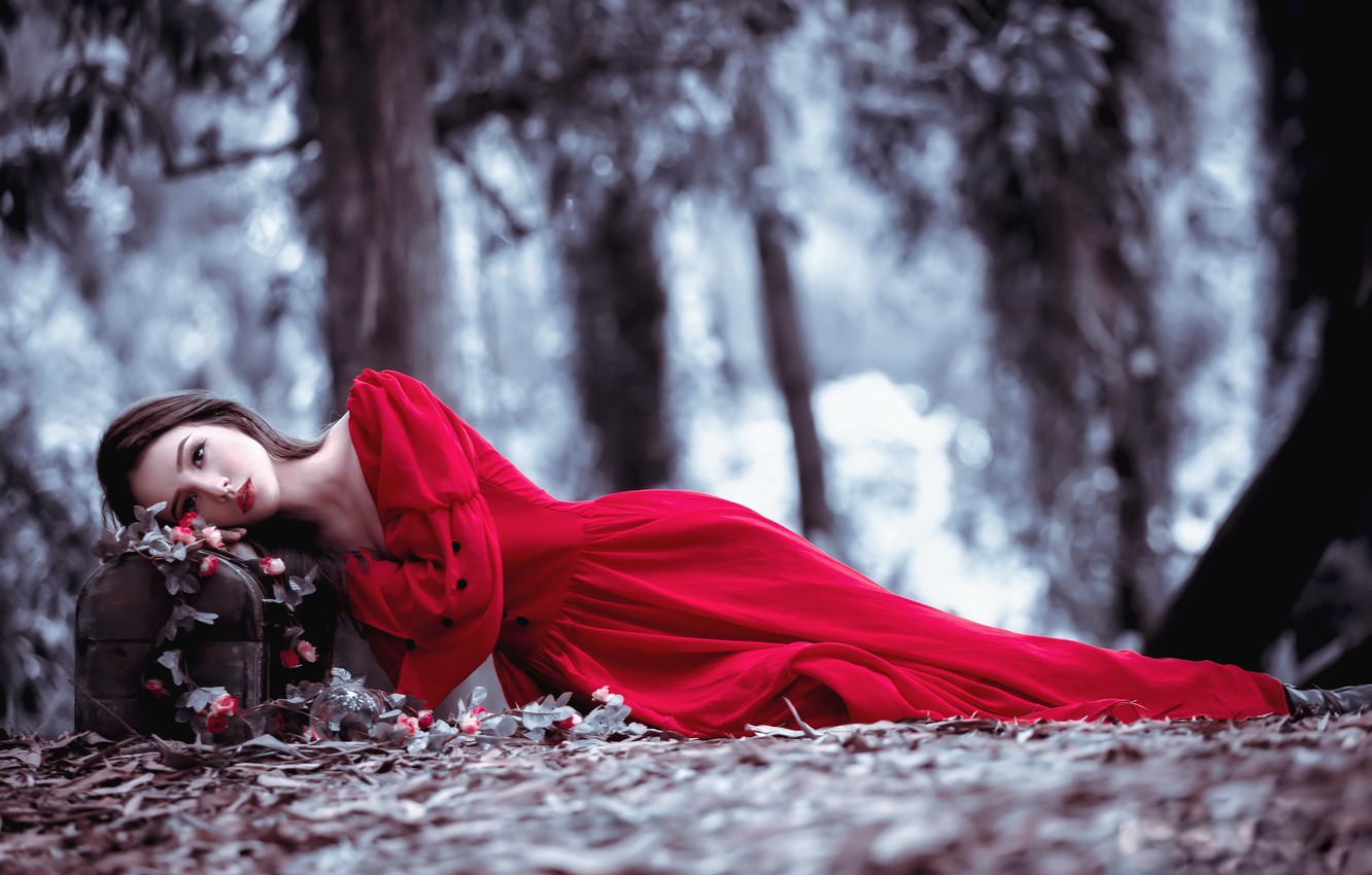 Wallpaper forest, girl, nature image for desktop, section девушки