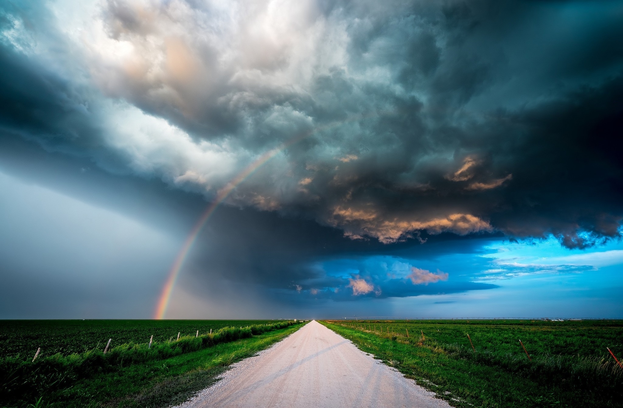 Wallpaper. Beautiful picture. photo. picture. photo, nature, cyclone, rainbow, road