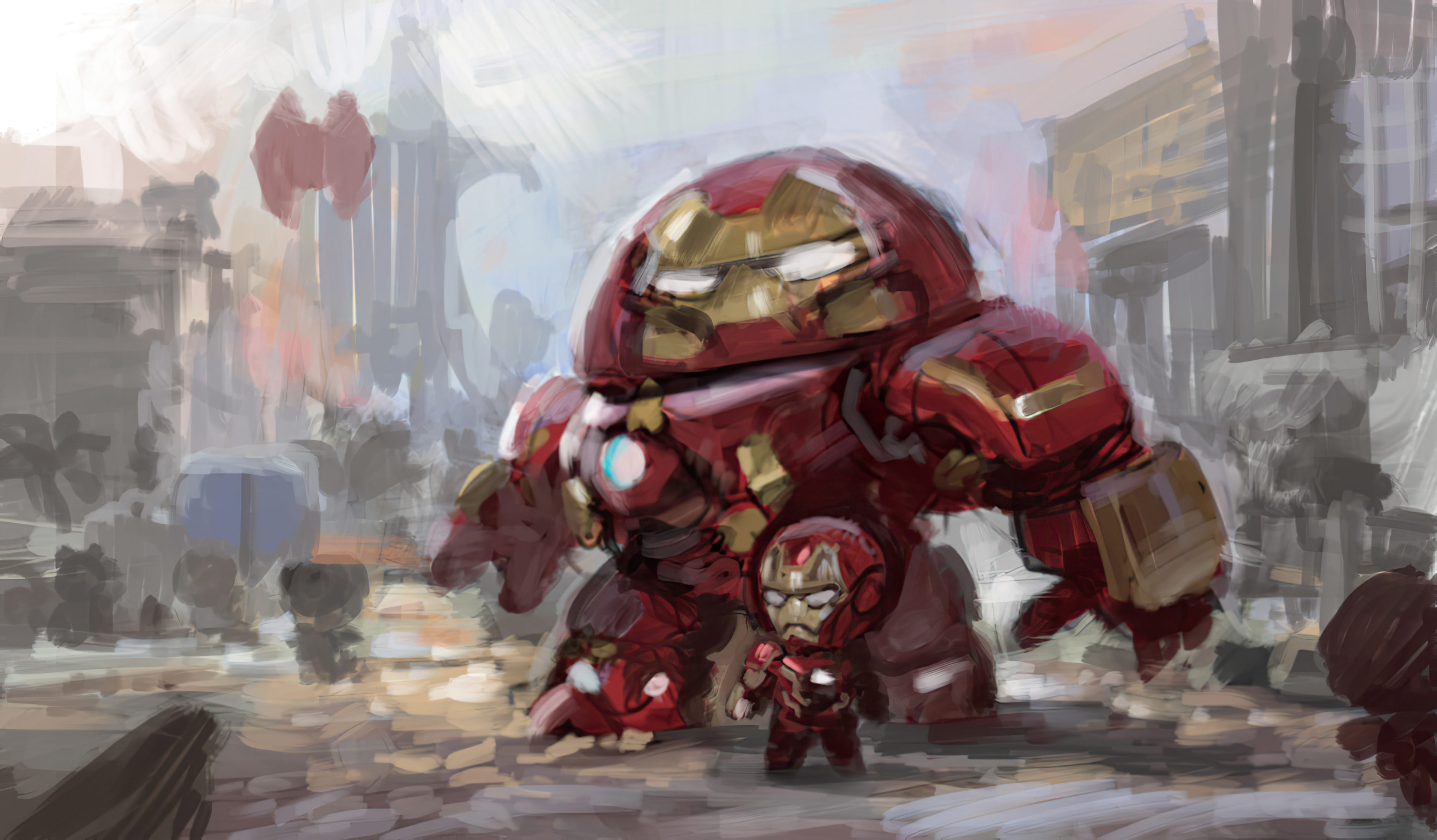 Iron Man And Iron Hulkbuster, HD Superheroes, 4k Wallpaper, Image, Background, Photo and Picture