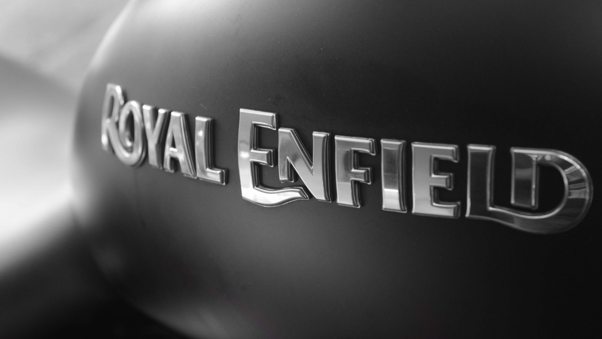 Desktop Wallpaper Bike, Bullet, Royal Enfield, Monochrome, Logo, HD Image, Picture, Background, Wyrulm