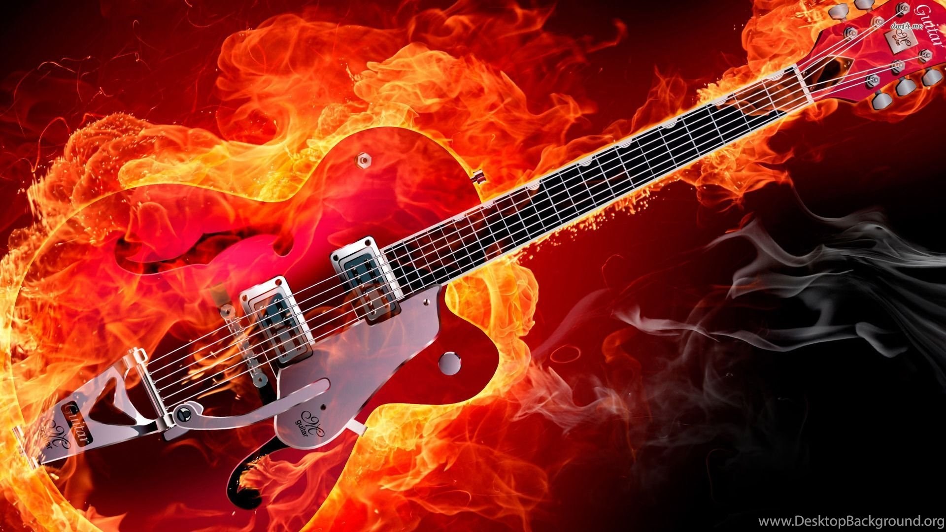 Flaming Guitar Wallpaper Music Wallpaper Desktop Background