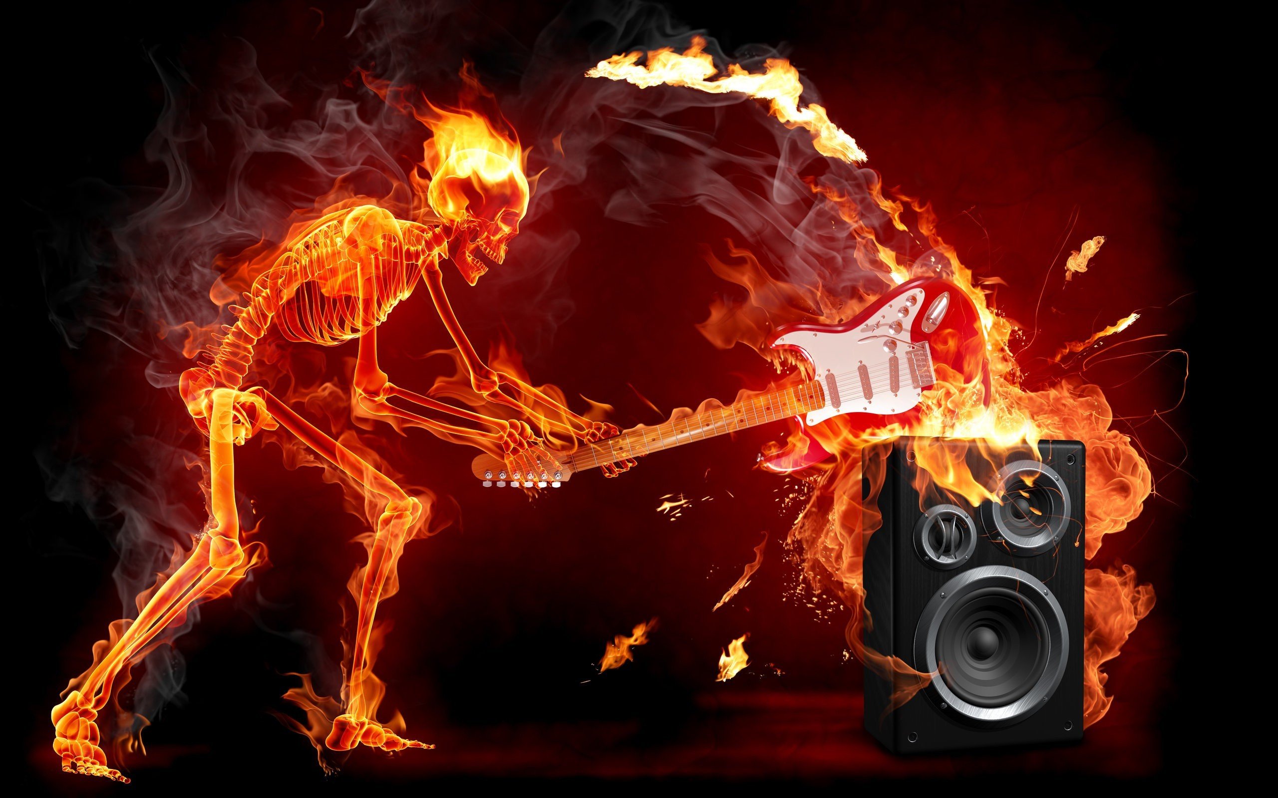 fire, Guitar, Music HD Wallpaper / Desktop and Mobile Image & Photo