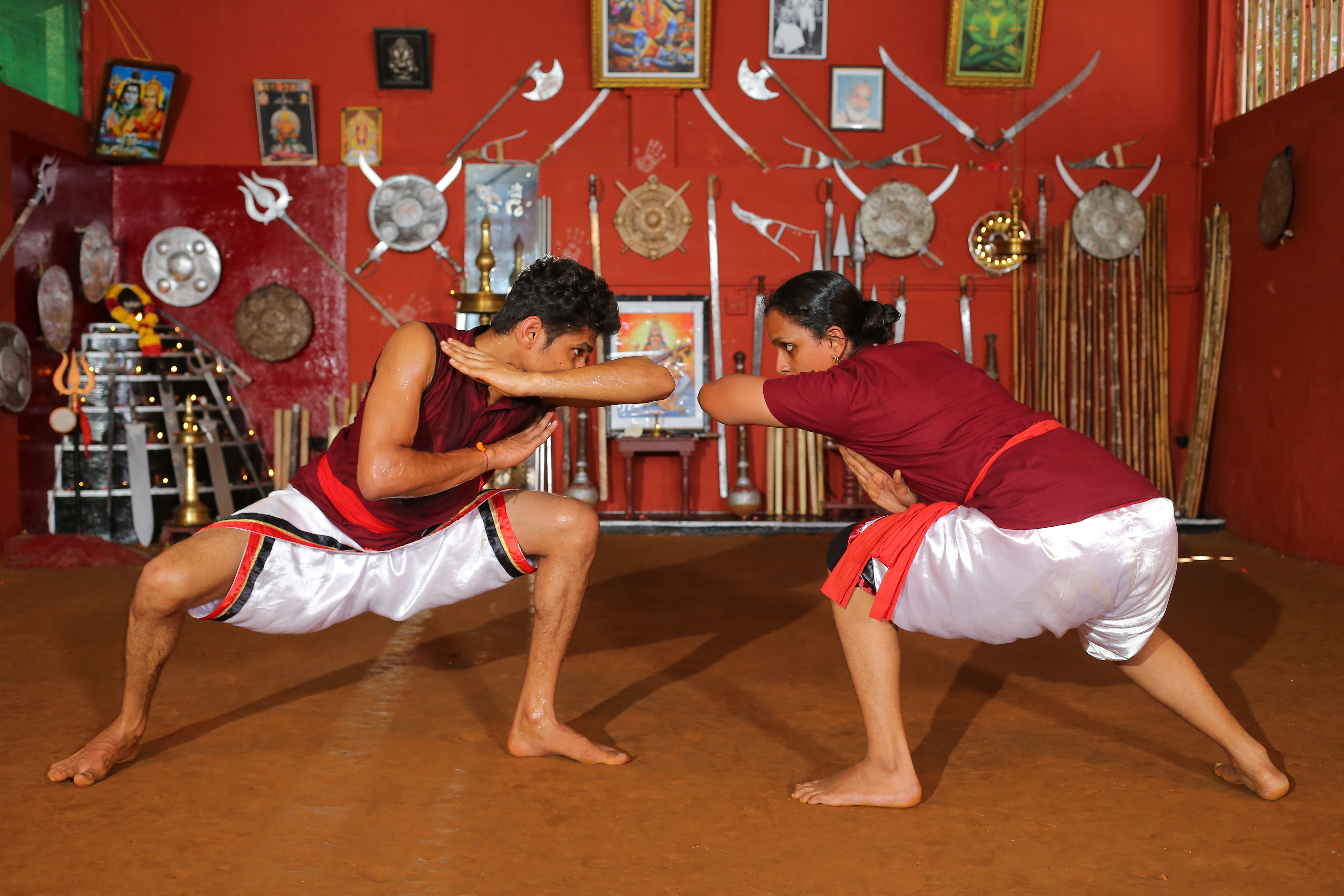 Kai Payattu Or Fight Using Hands. Kalaripayattu. Martial Arts Of Kerala. Download High Resolution Image For Free