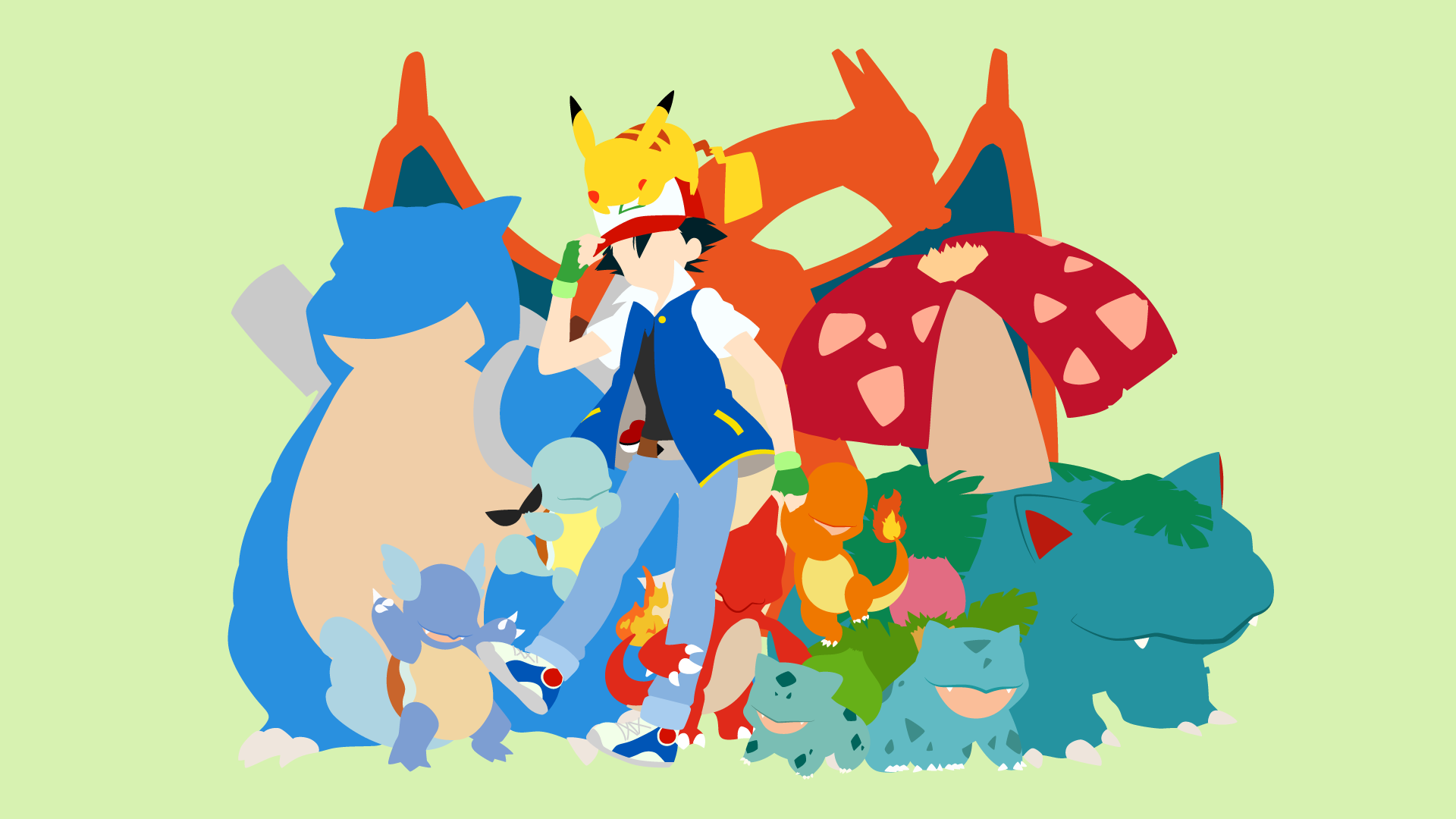 Ash Ketchum Blastoise Pokemon Bulbasaur Pokemon Charizard Pokemon Charmander Pokemon Charmeleon Poke Wallpaper:1920x1080