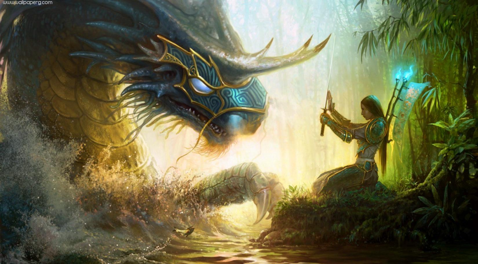 Download Ancient water dragon abstract wallpaper for your mobile cell phone