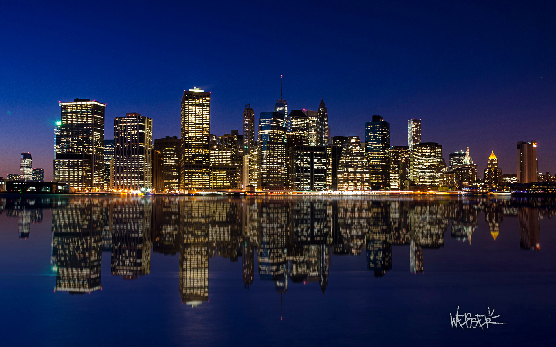 Wallpaper 4k Manhattan Night Skyline Wallpaper