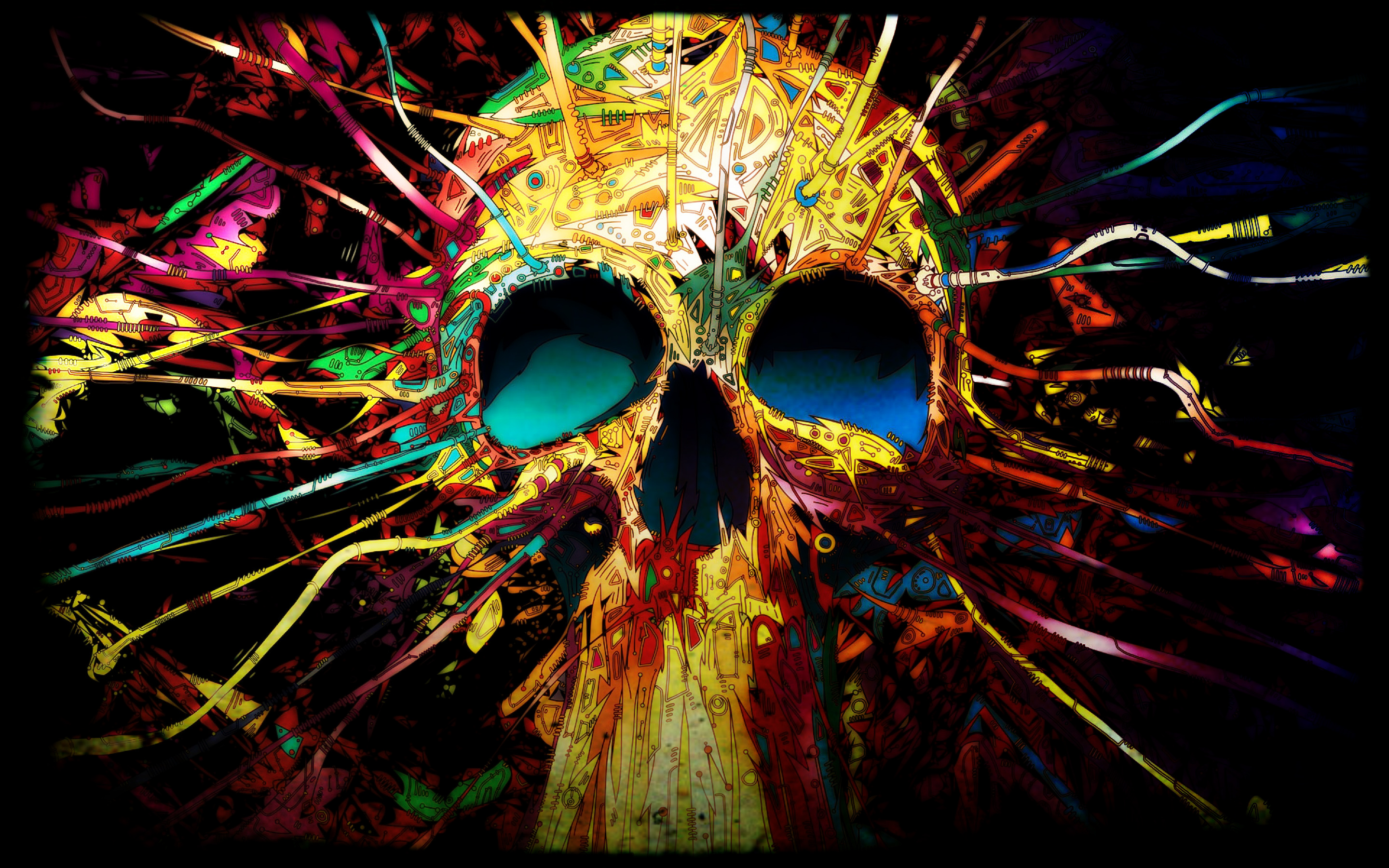 Psychedelic Colorful Skull HD Wallpaper