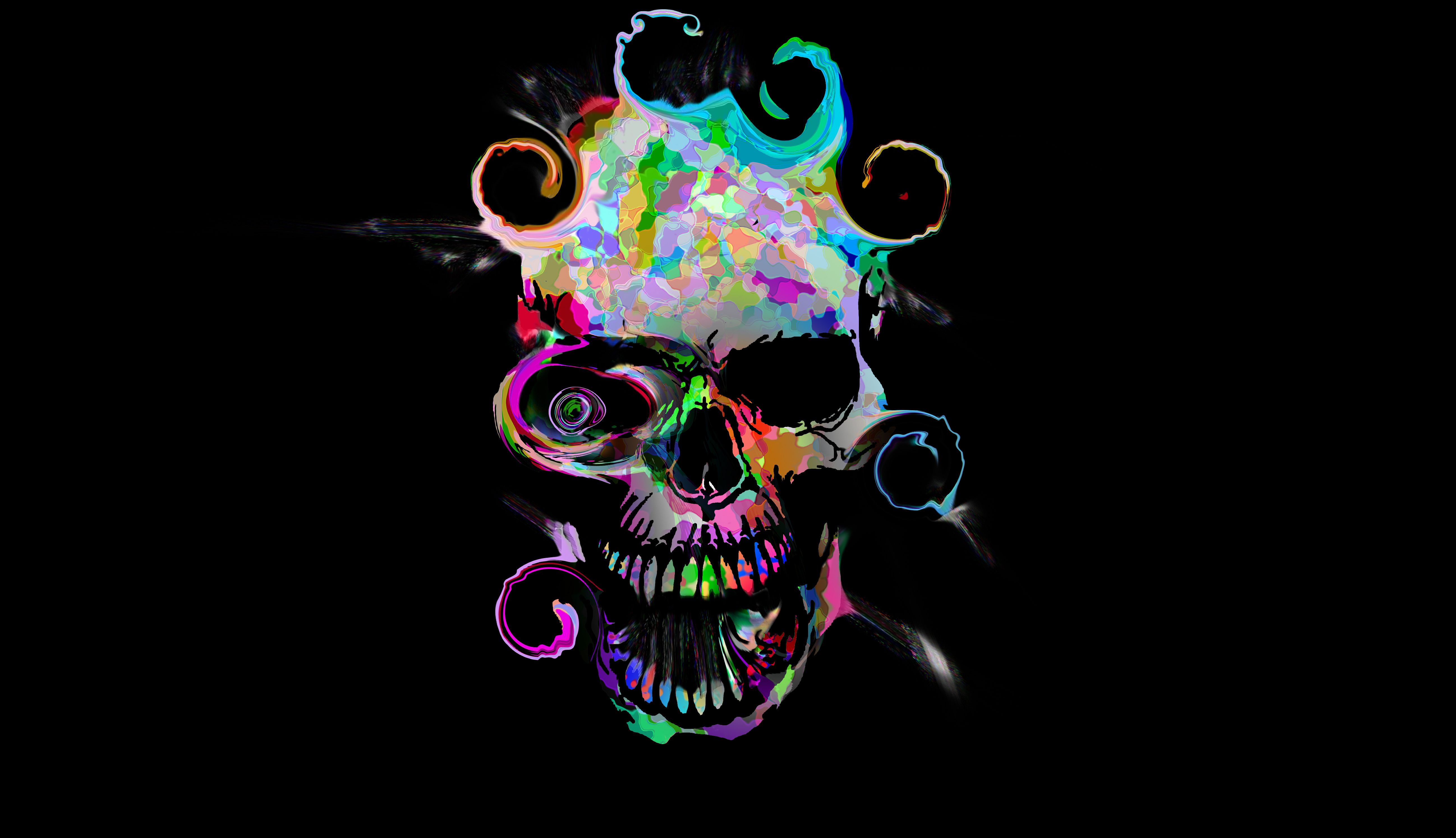 Colorful Skull Wallpaper, HD Colorful Skull Background on WallpaperBat