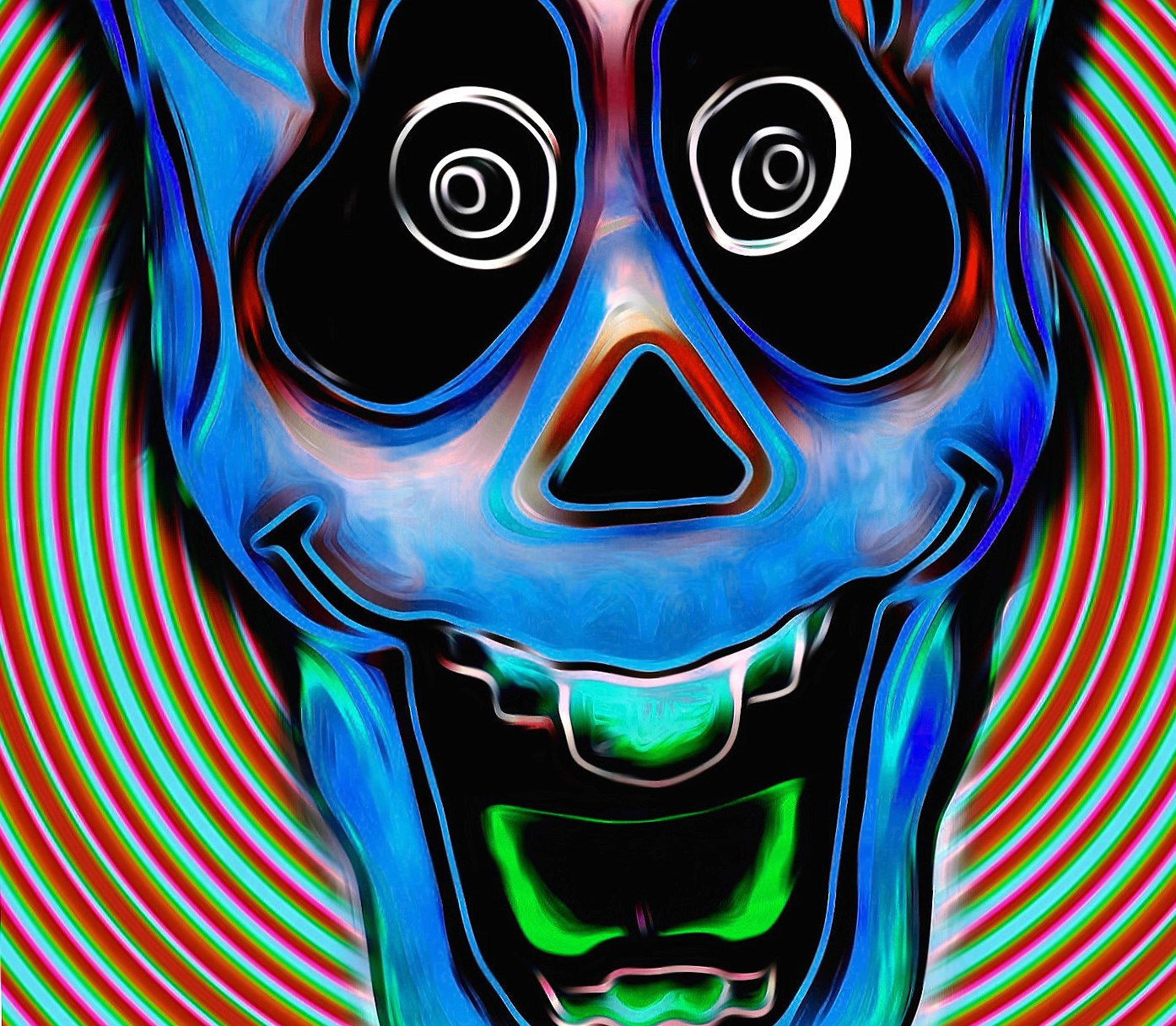 Blue trippy skull Wallpaper HD Download