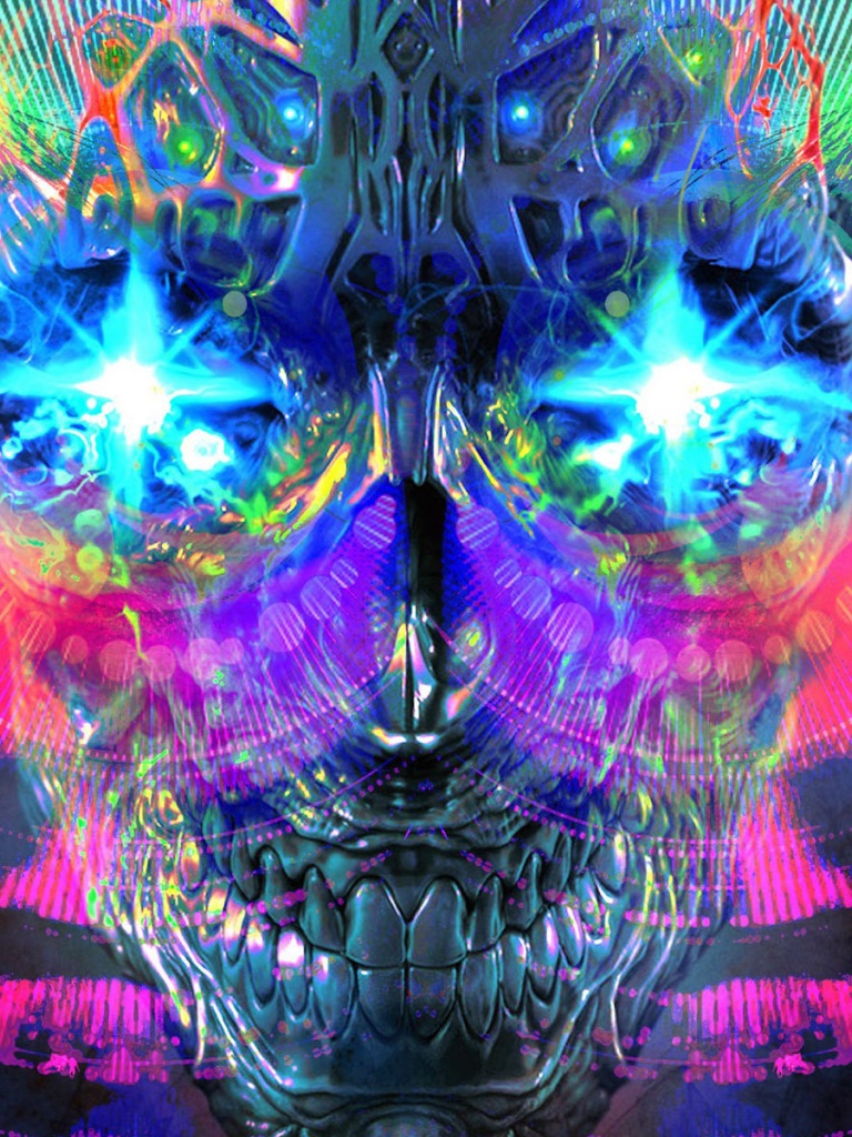skull art wallpaper, fractal art, psychedelic art, purple, art, graphic design, symmetry, design, pattern, graphics, electric blue