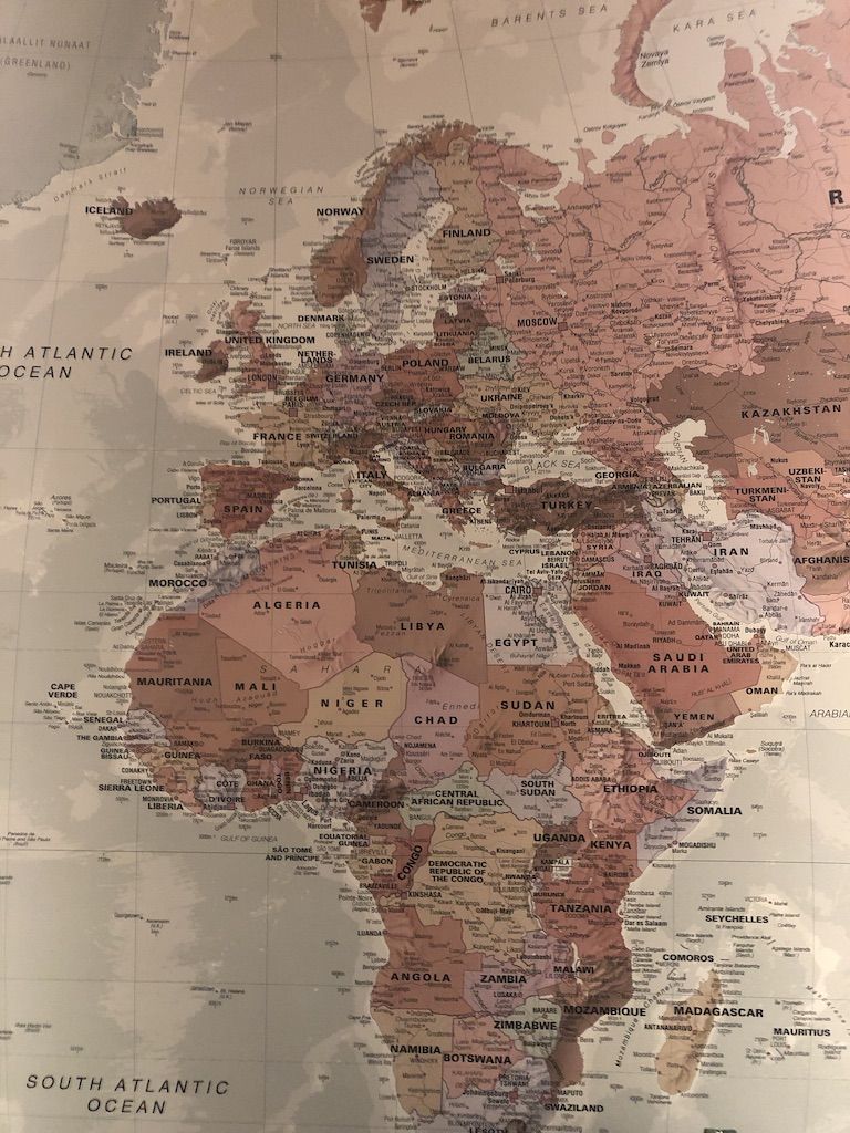 Africa Map Wallpaper Pink
