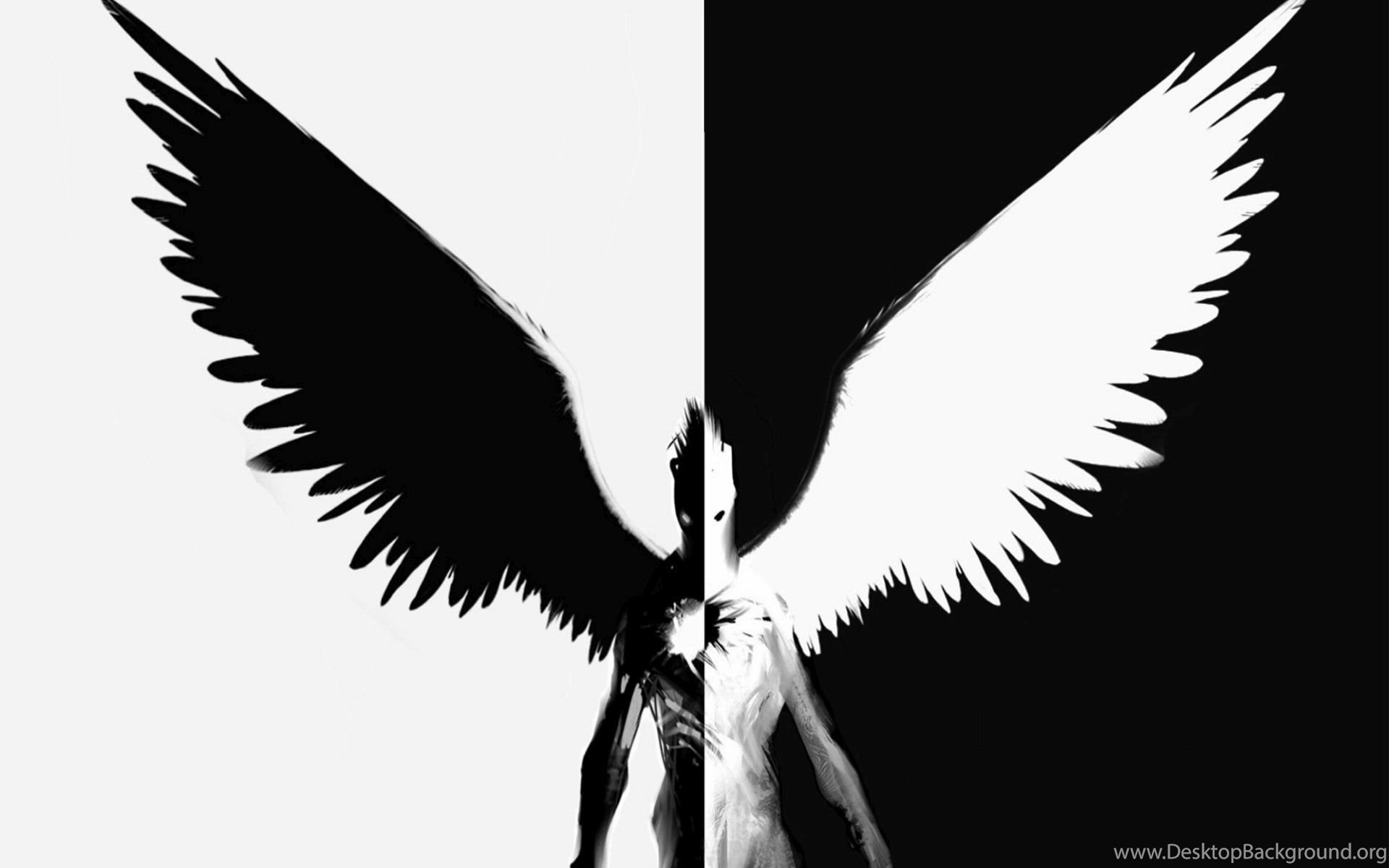 Half Demon Half Angel Drawing Wallpapers Wallpaper Cave