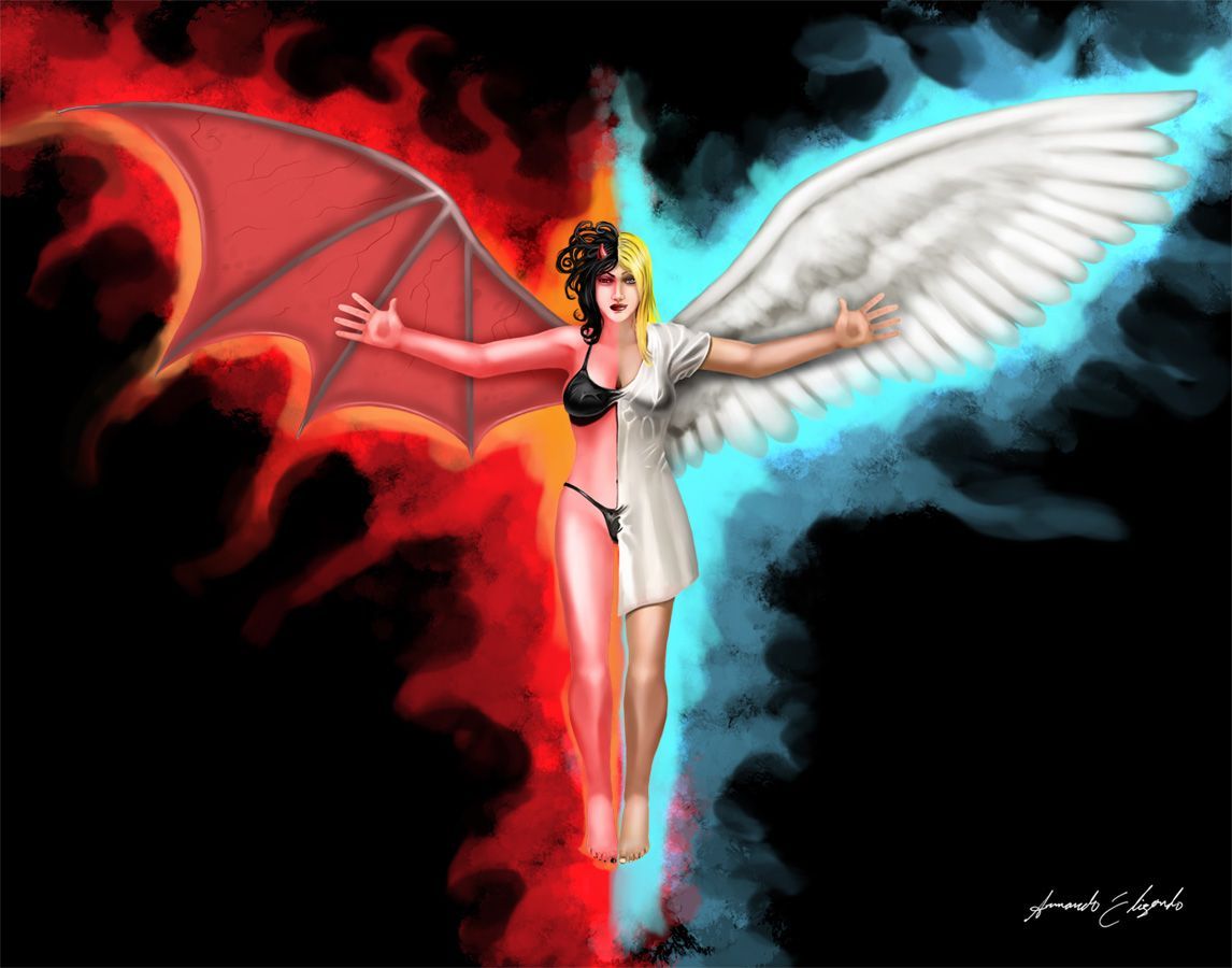 Half Angel Half Demon Wallpaper Free Half Angel Half Demon Background