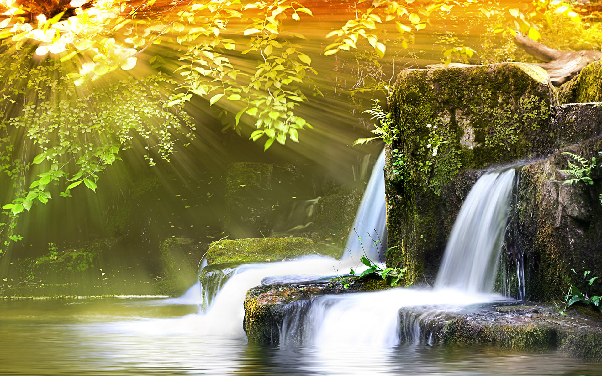 Wallpaper, waterfall, amazing, world, hello, river, spring