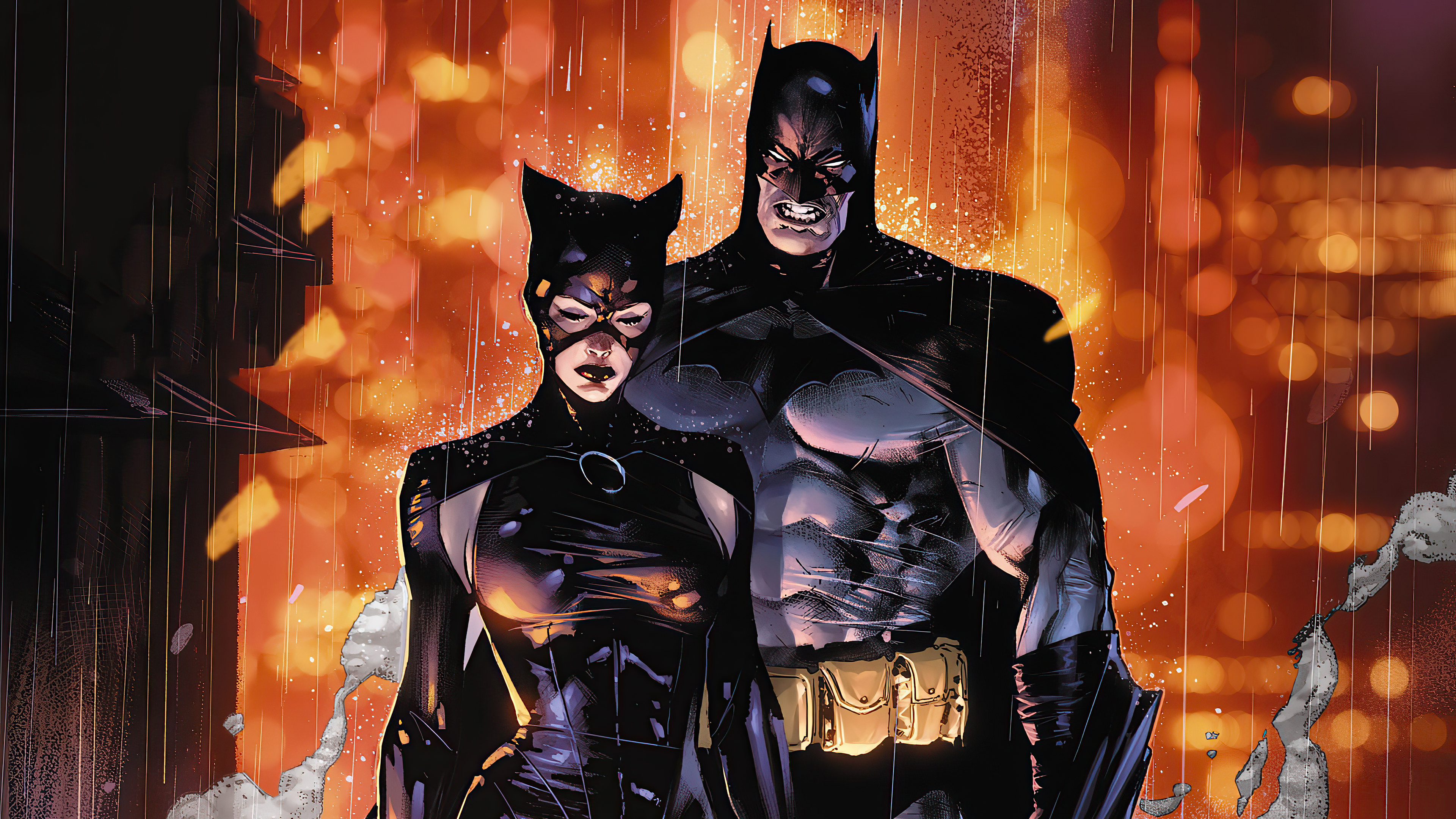 Wallpaper 4k Angry Batman And Catwoman Wallpaper