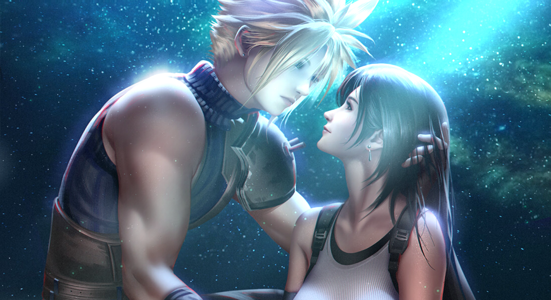 Cloud Tifa Starry Night Final Fantasy VII Remake live wallpaper [DOWNLOAD FREE]