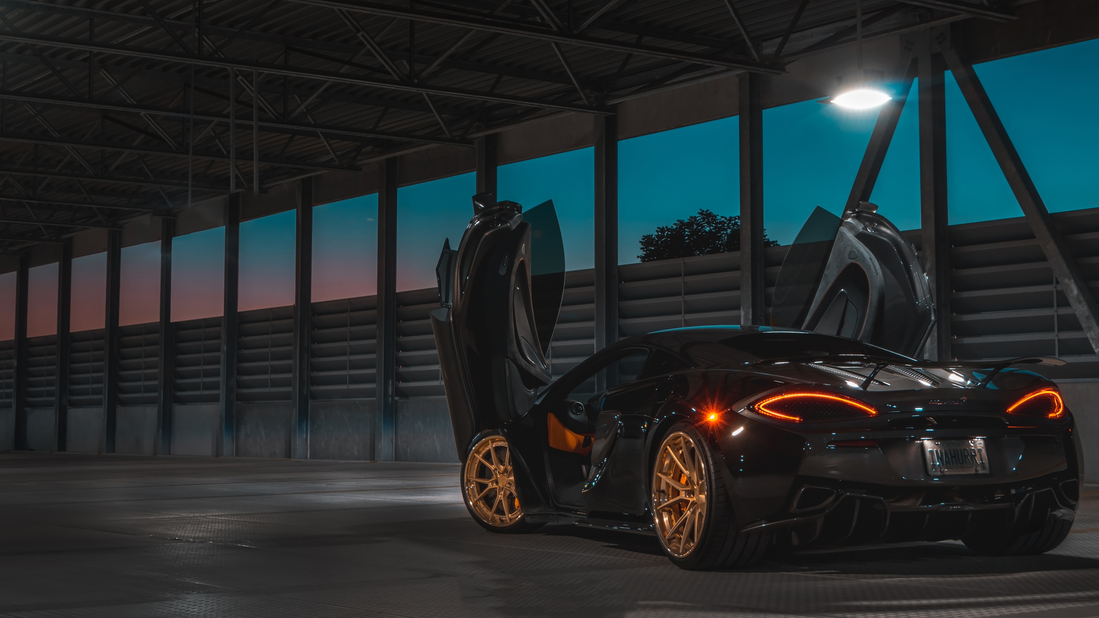Wallpaper 4k Black Mclaren In The Night 4k Wallpaper