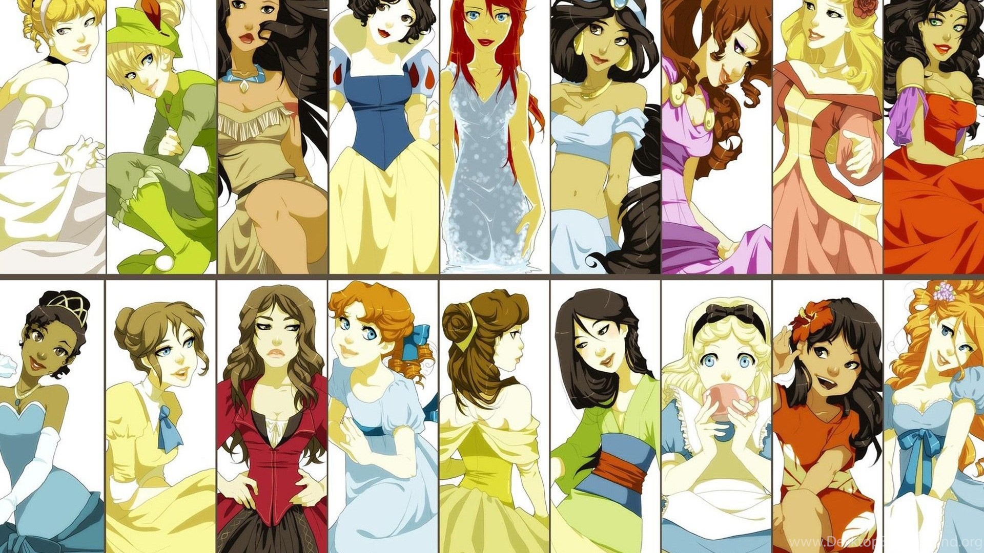 Walt Disney Girl Characters Wallpaper Desktop Background