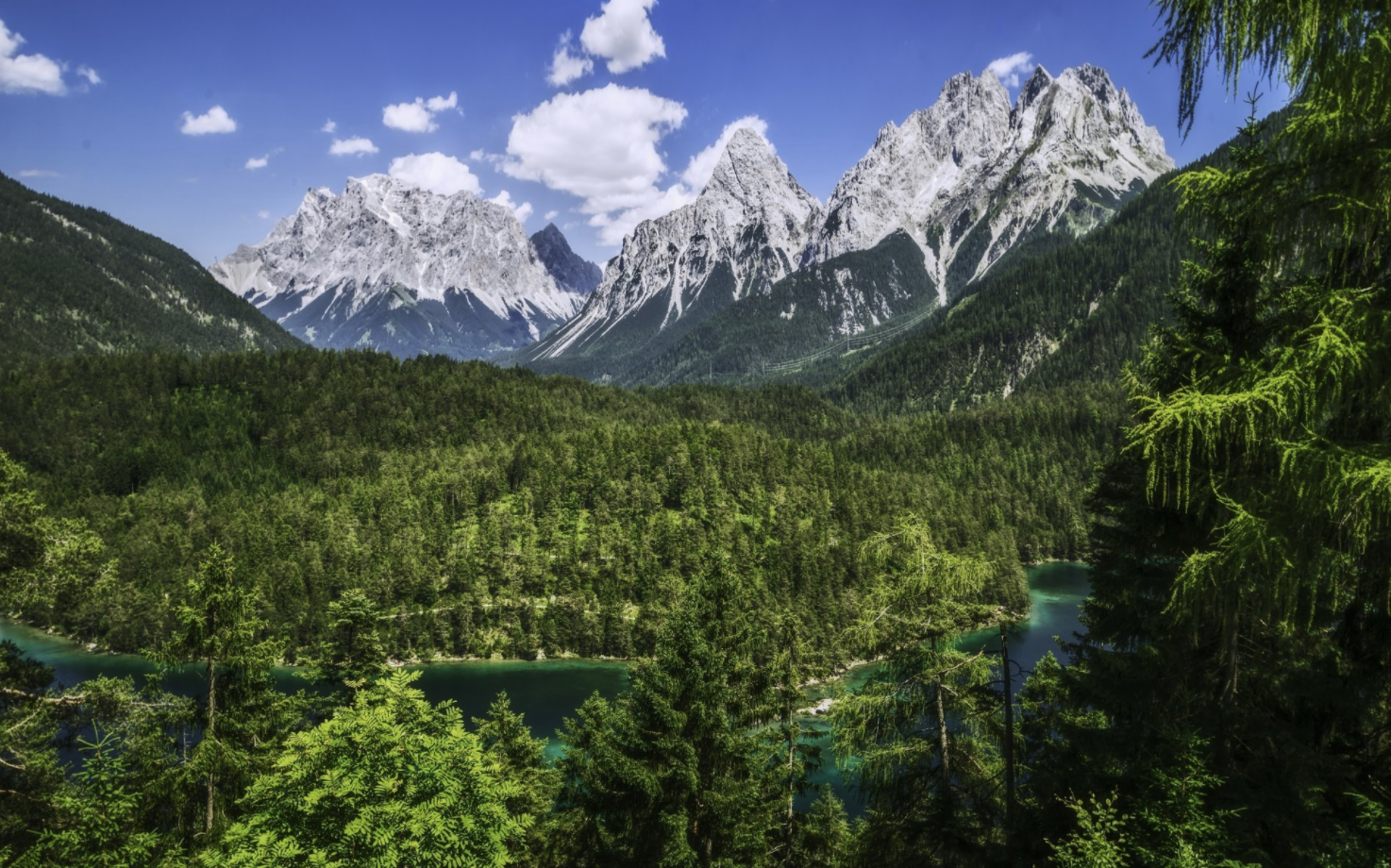 zugspitze landscape. Alps, Desktop picture, Forest river