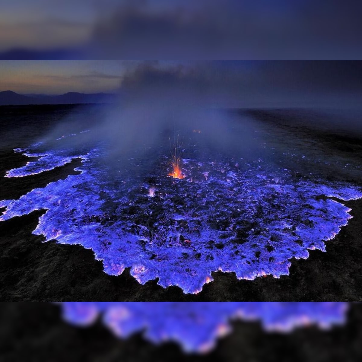 blue lava volcano