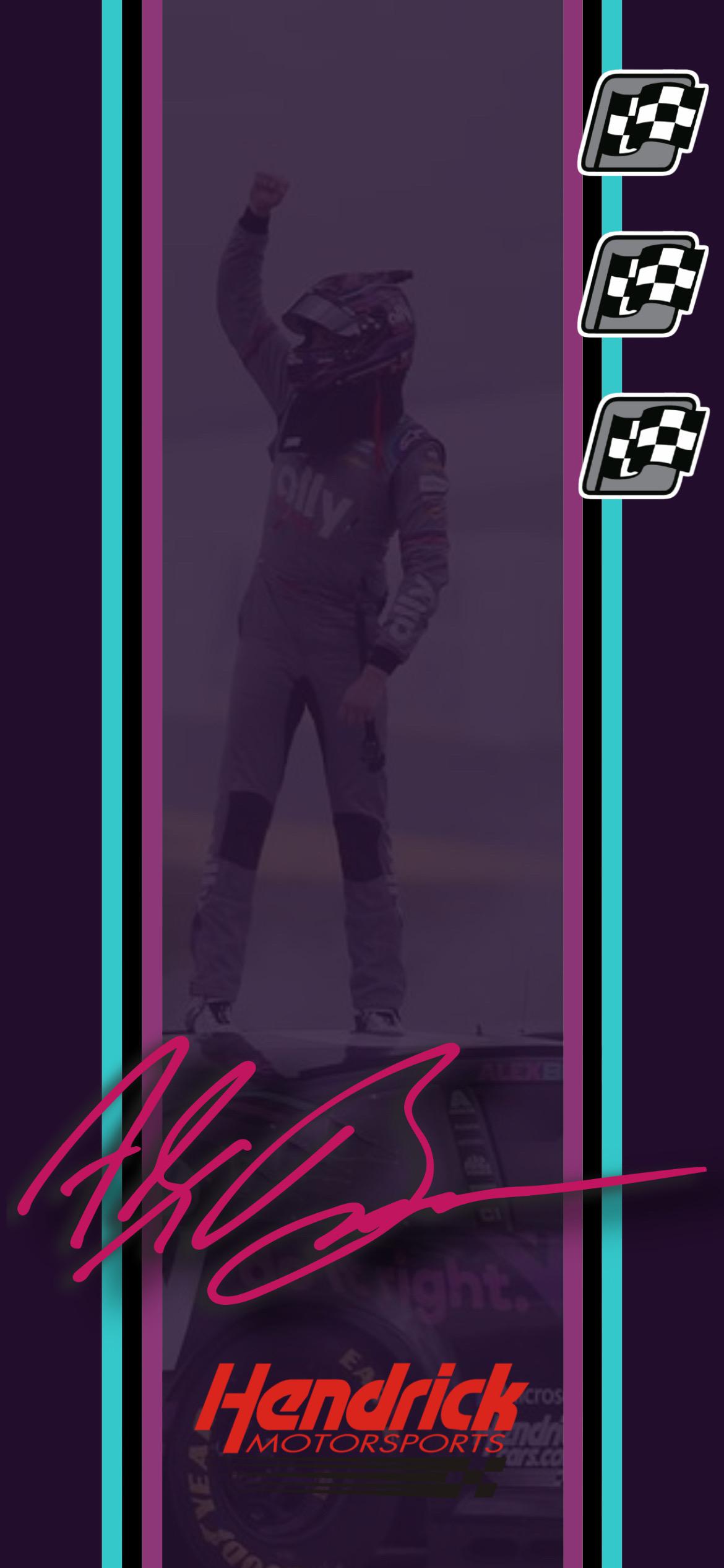 Attempted making an Alex Bowman wallpaper. How do y'all think it turned out and how can I improve?